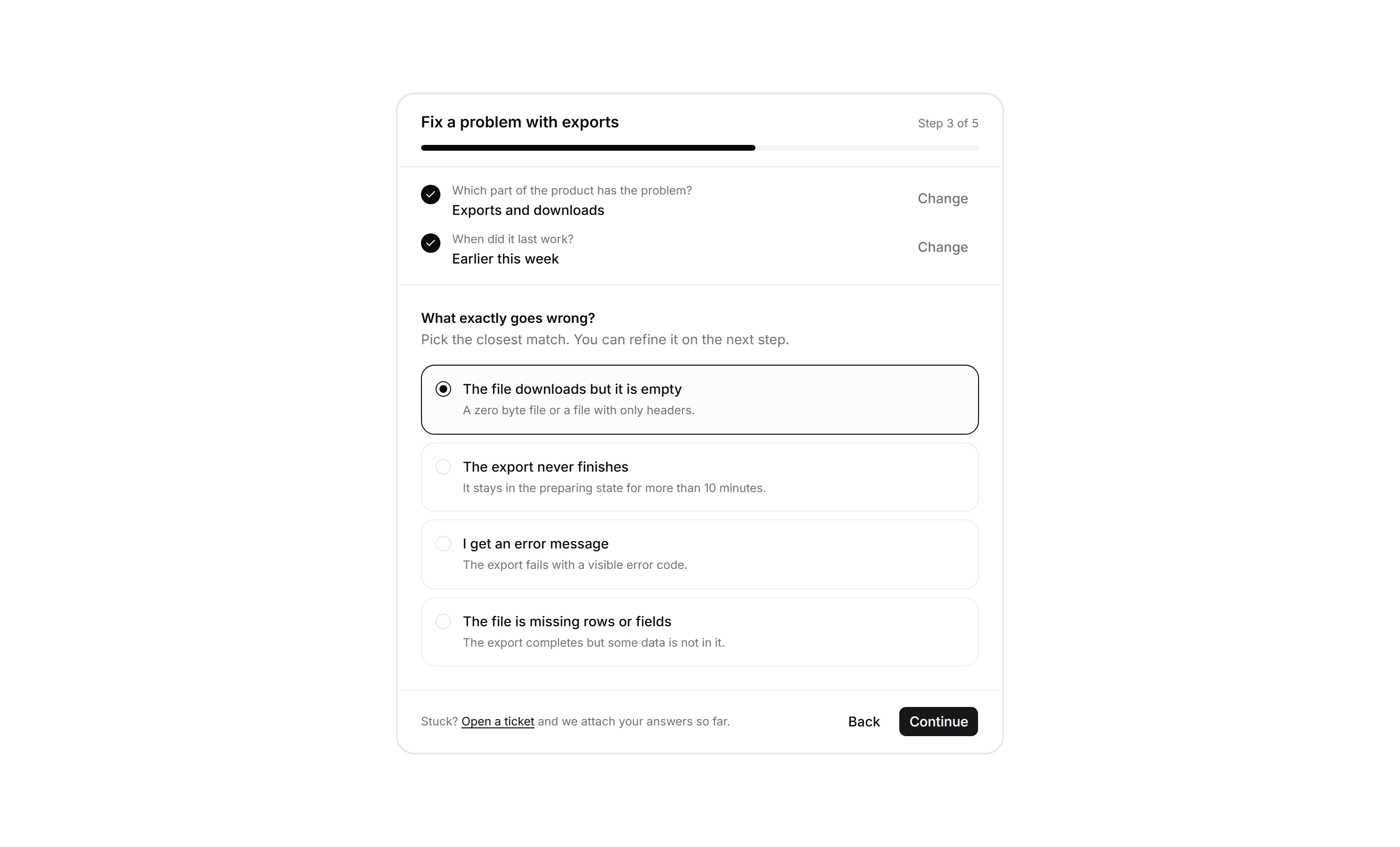 Application Help and Support: Guided Troubleshooter
