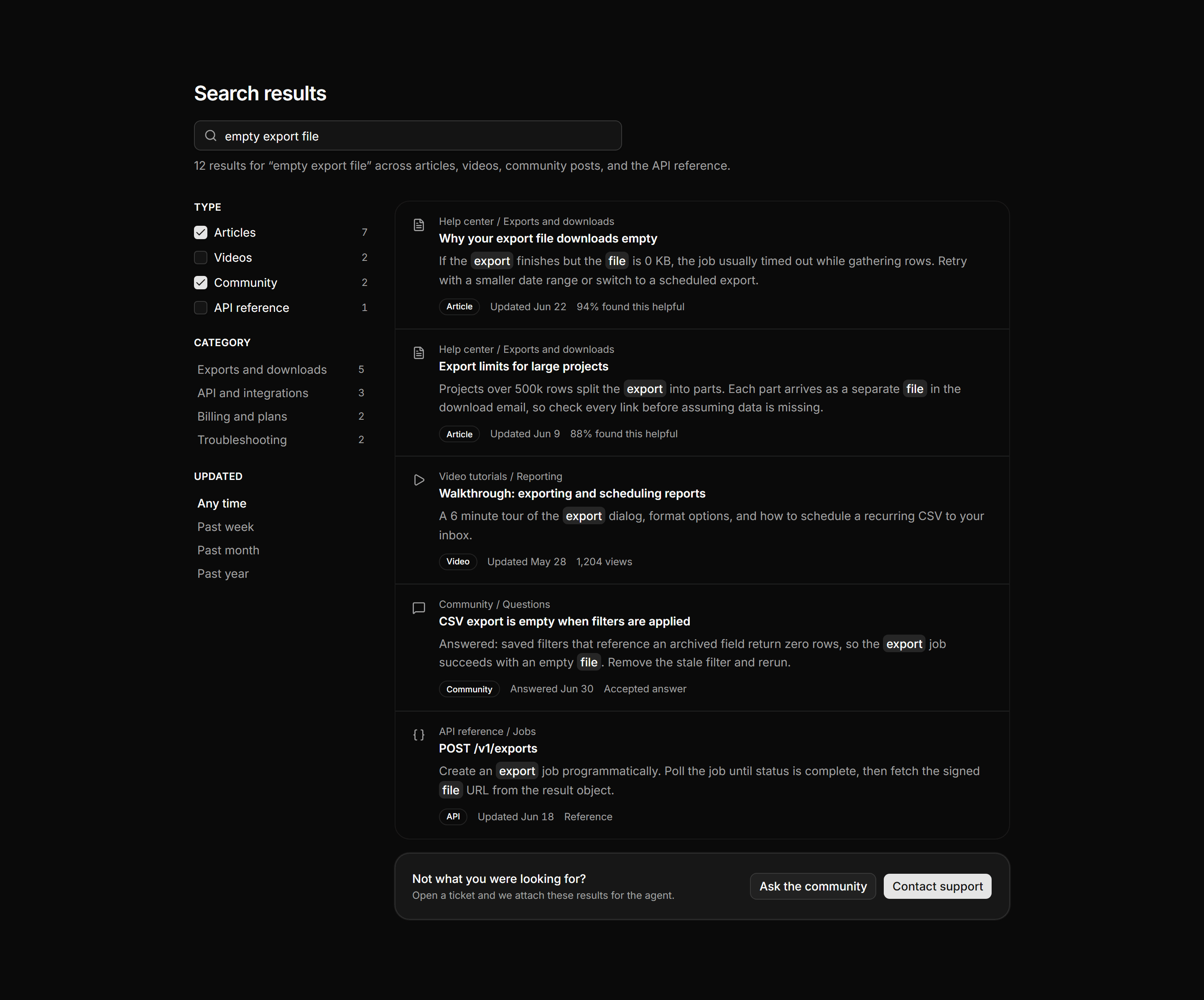 Application Help and Support: Help Search Results