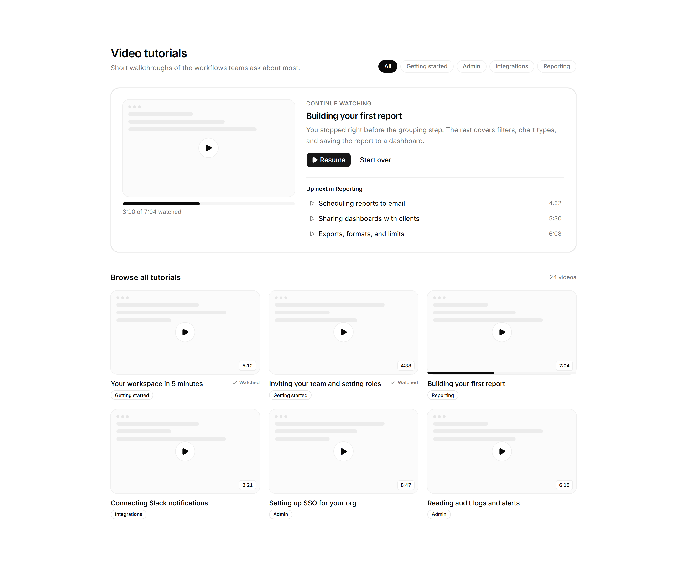 Application Help and Support: Video Tutorials Library
