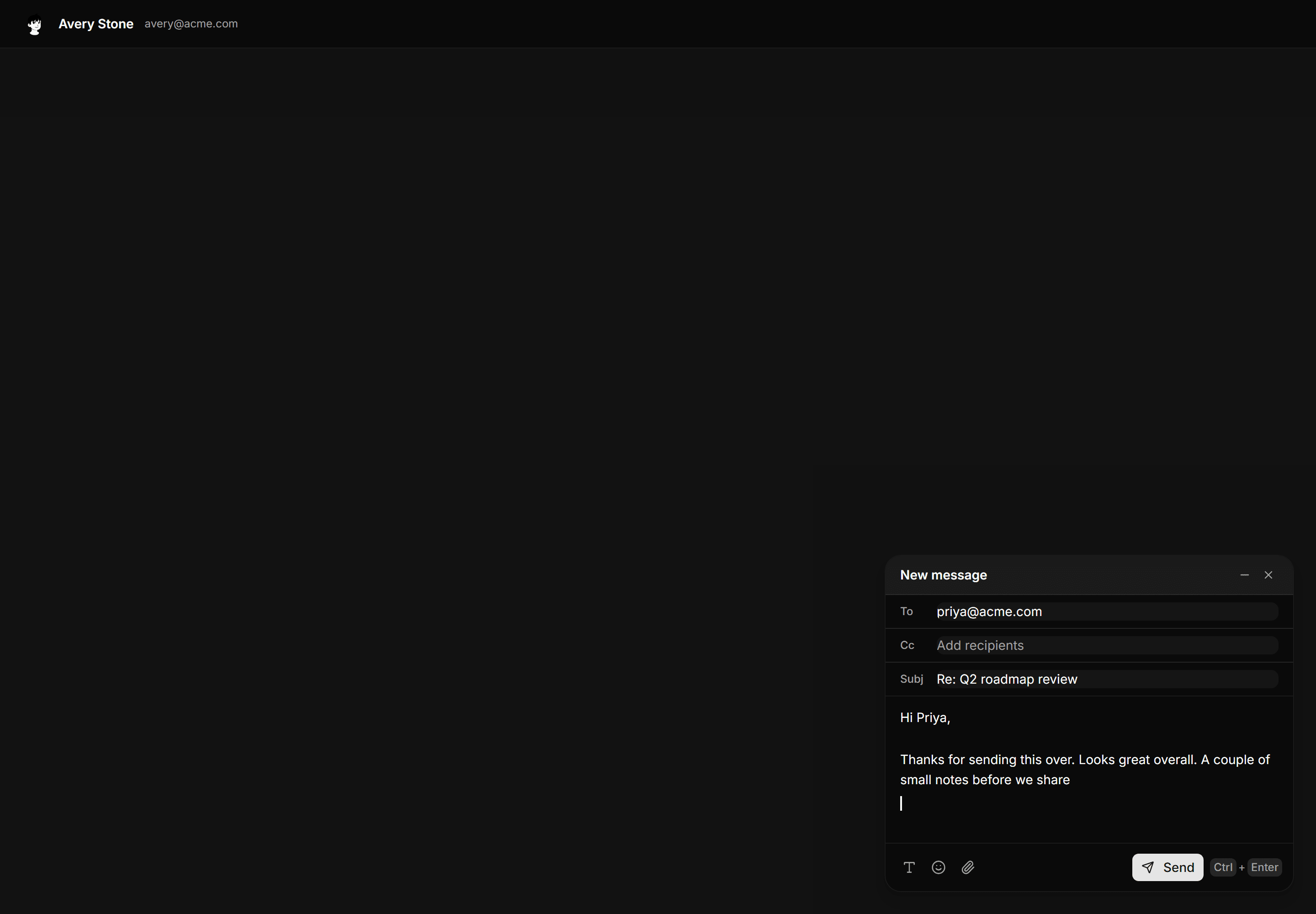 Application Inbox and Email: Compose Blueprint