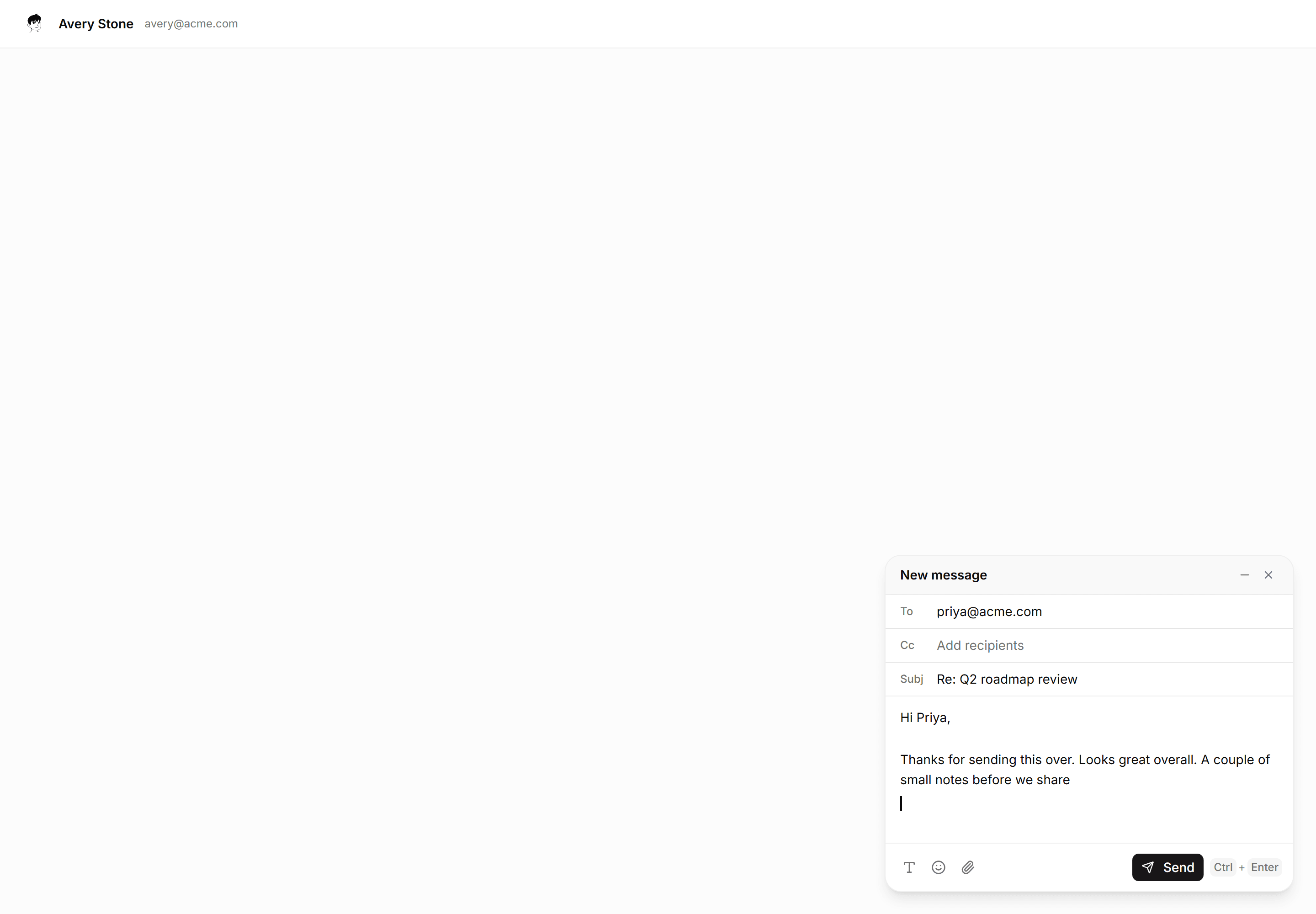 Application Inbox and Email: Compose Blueprint