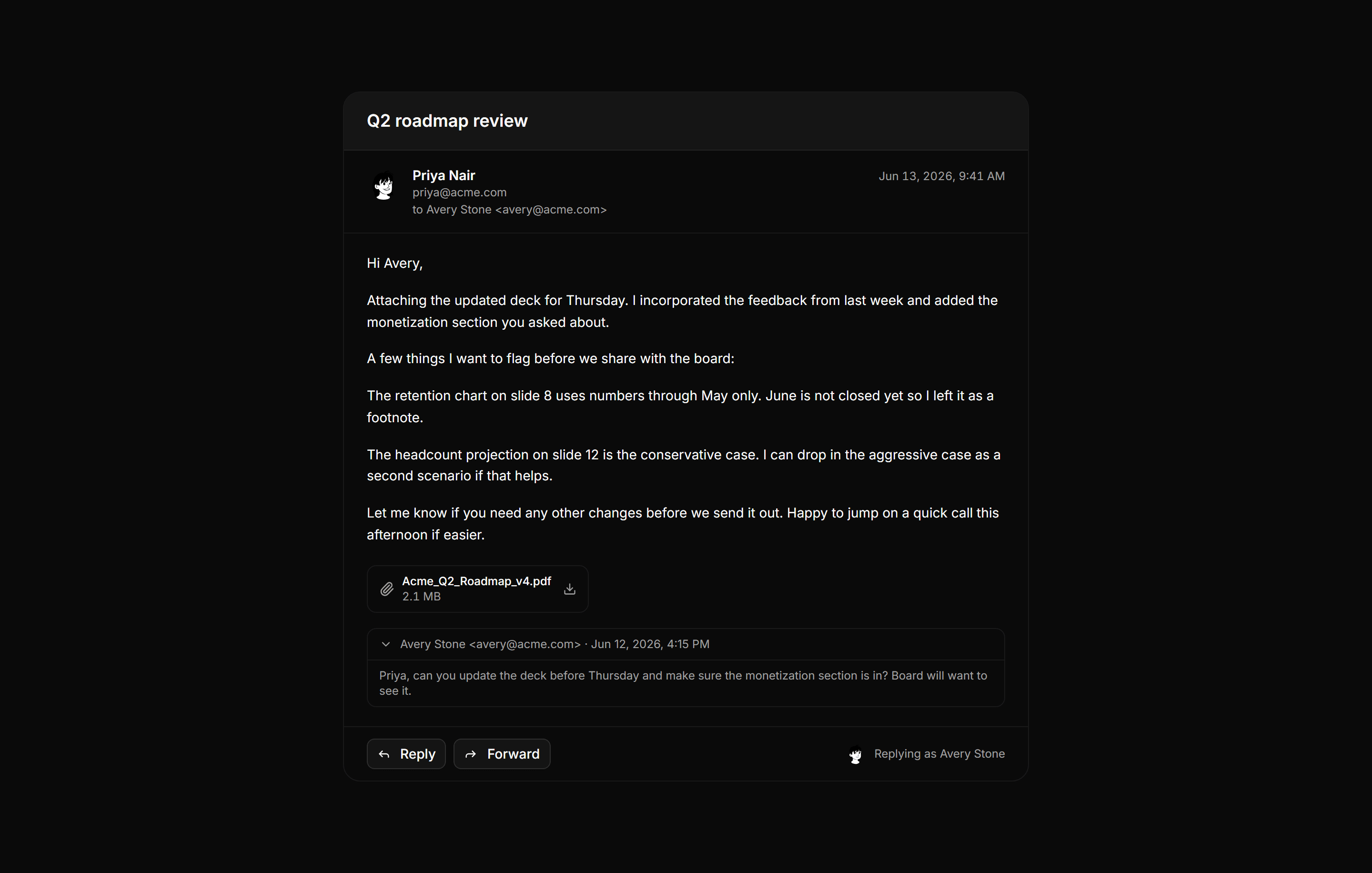 Application Inbox and Email: Email Reader