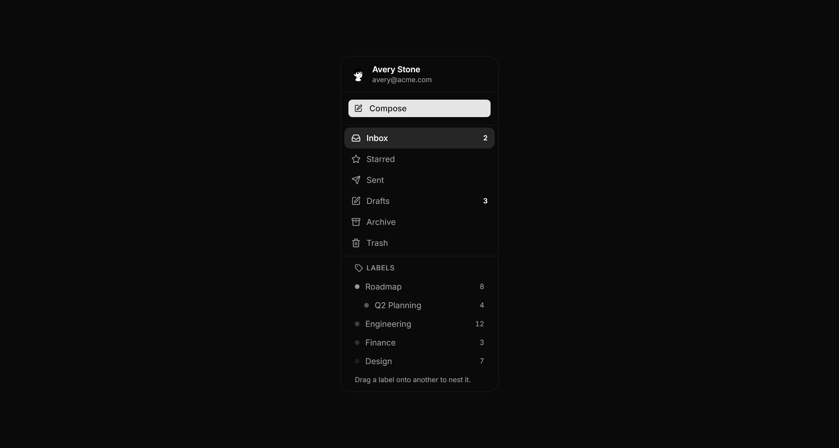 Application Inbox and Email: Inbox Sidebar