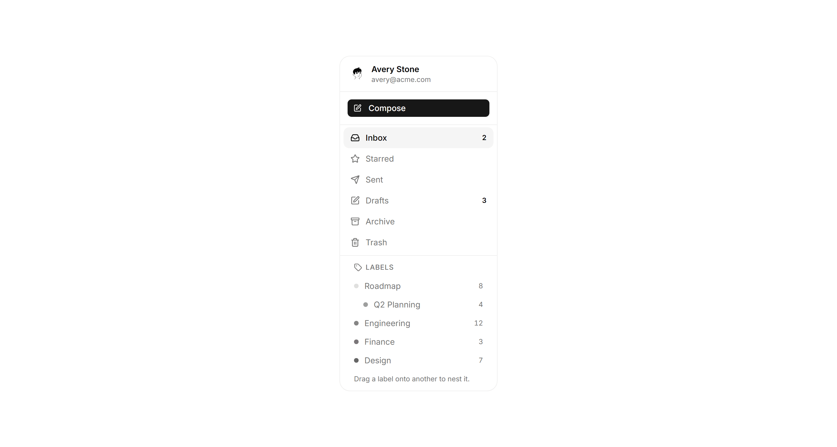 Application Inbox and Email: Inbox Sidebar