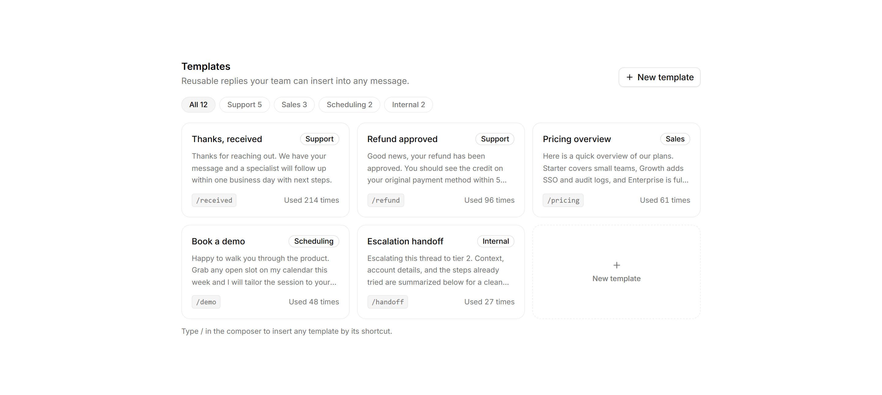 Application Inbox and Email: Template Library