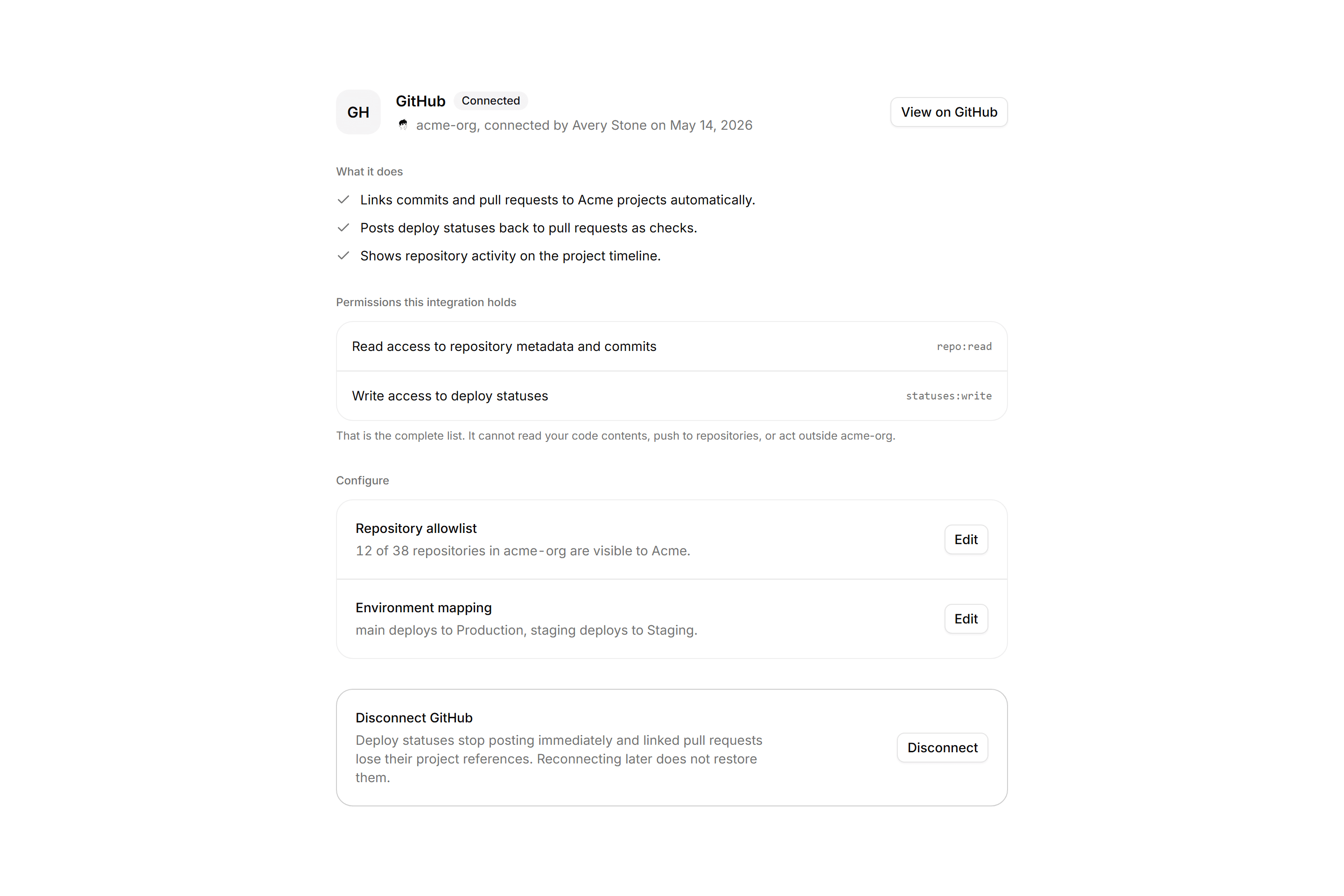 Application Integration: Integration Detail Panel