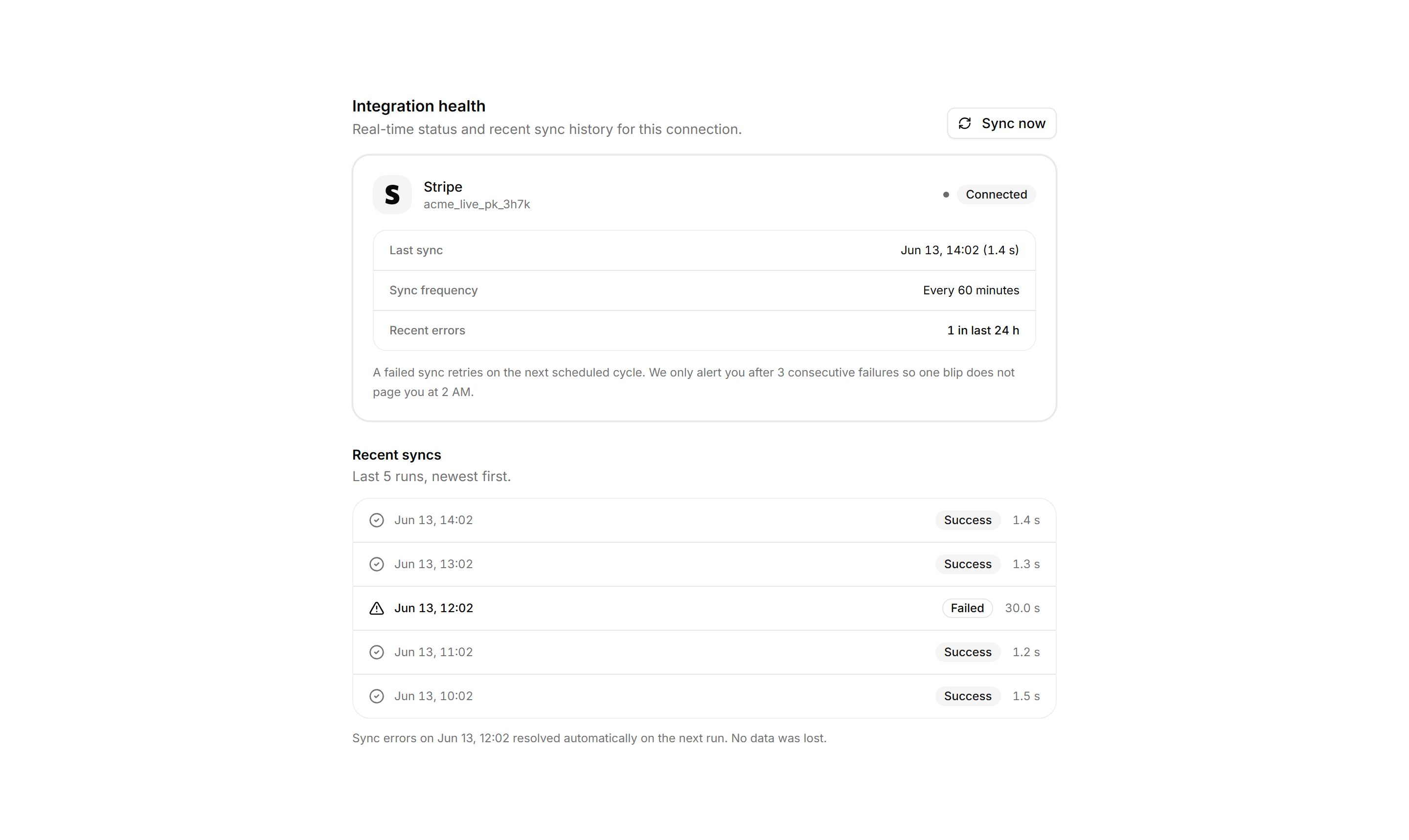 Application Integration: Integration Health Card