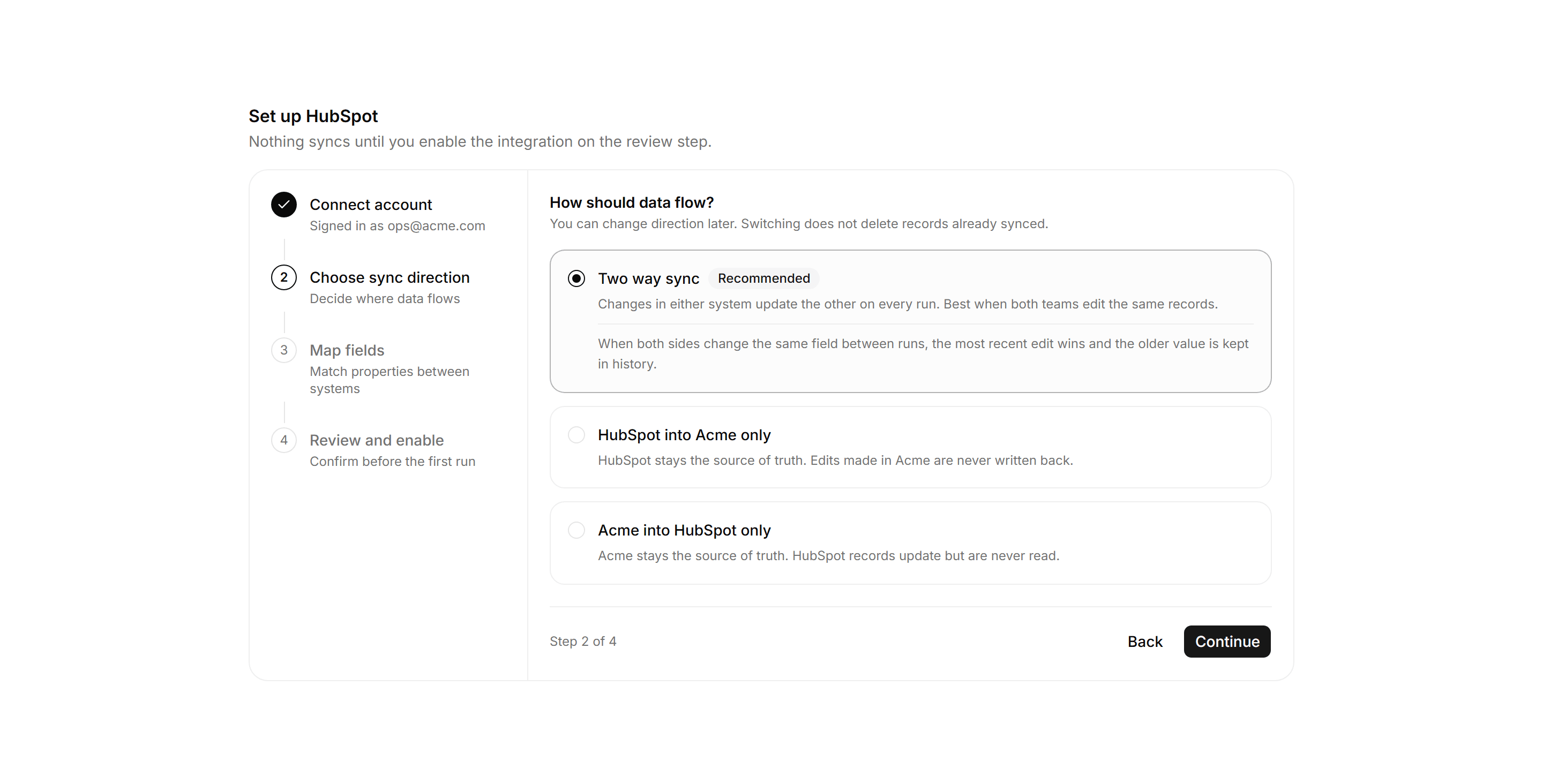 Application Integration: Integration Setup Wizard