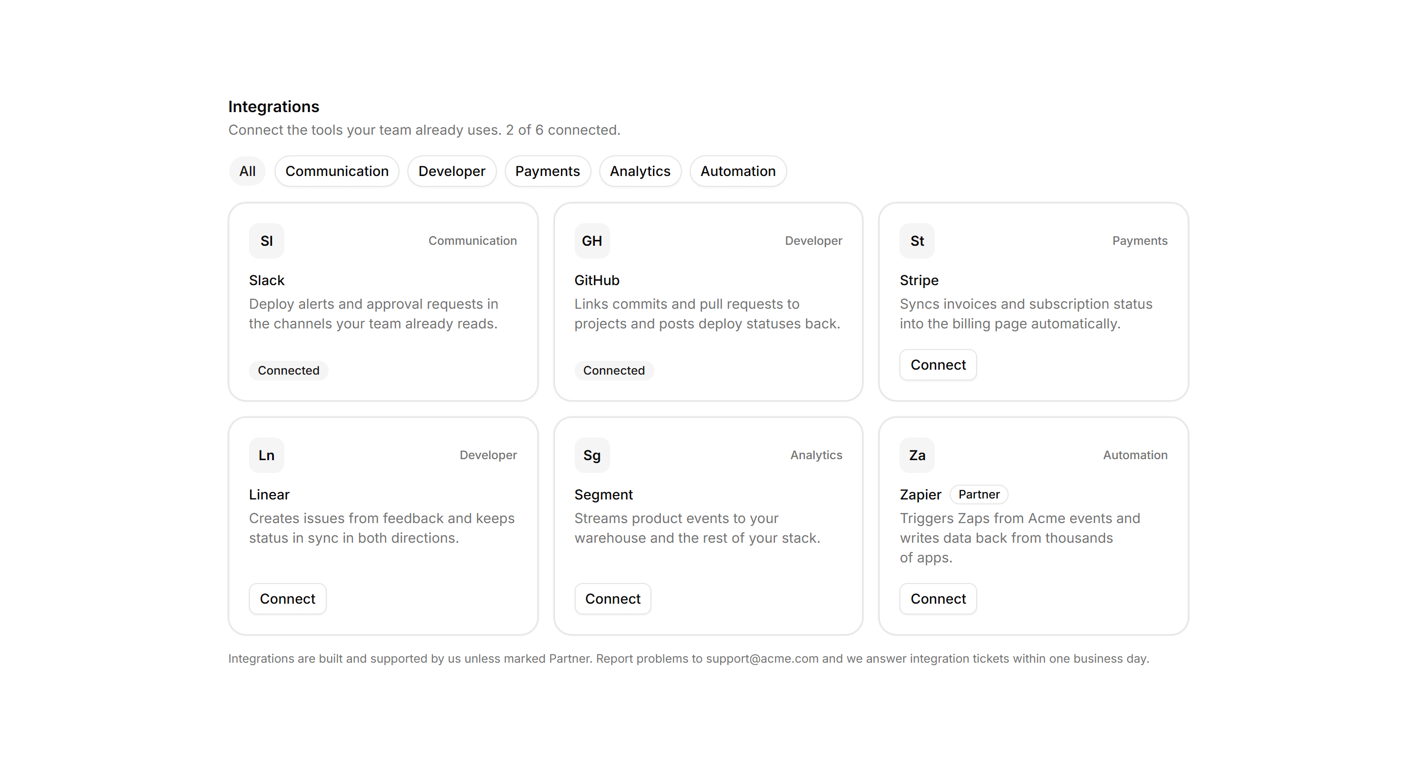 Application Integration: Integrations Gallery