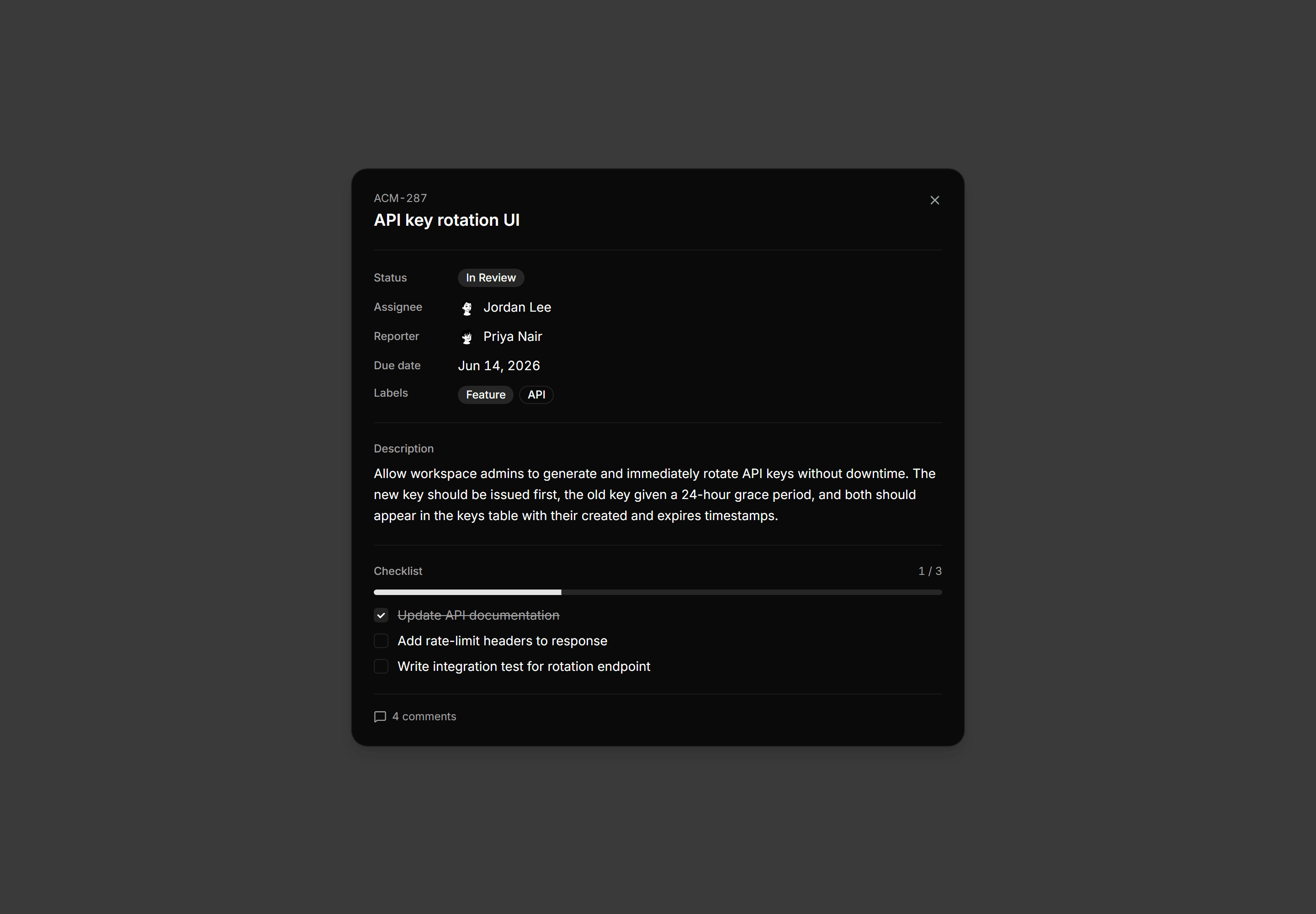 Application Kanban and Board: Card Detail Blueprint