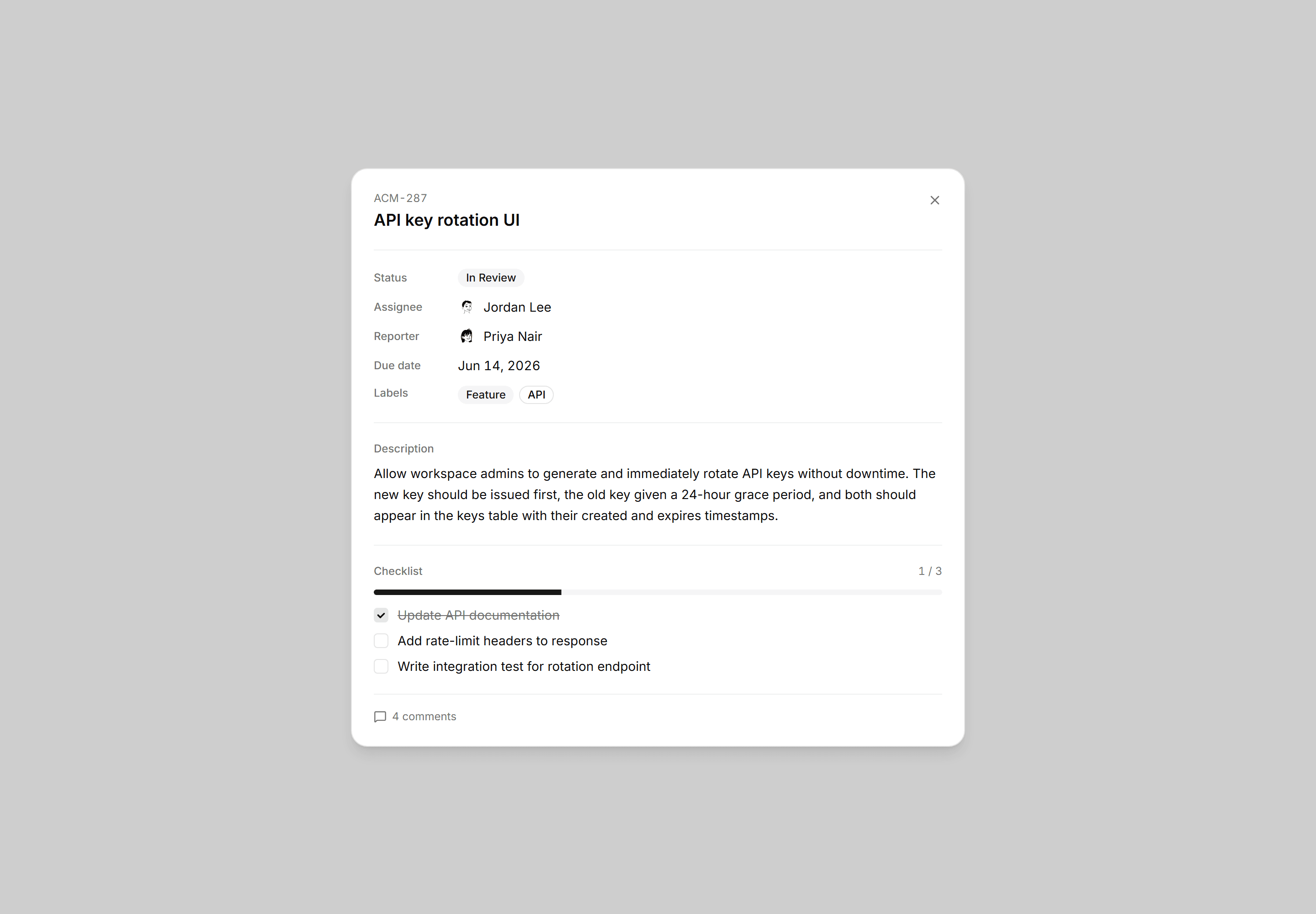 Application Kanban and Board: Card Detail Blueprint