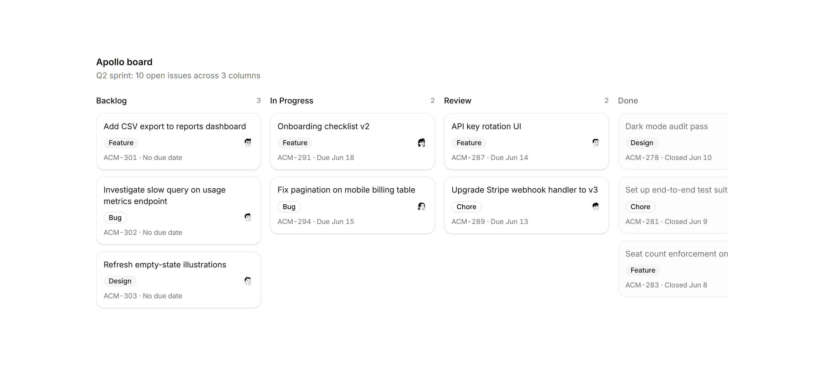 Application Kanban and Board: Kanban Board