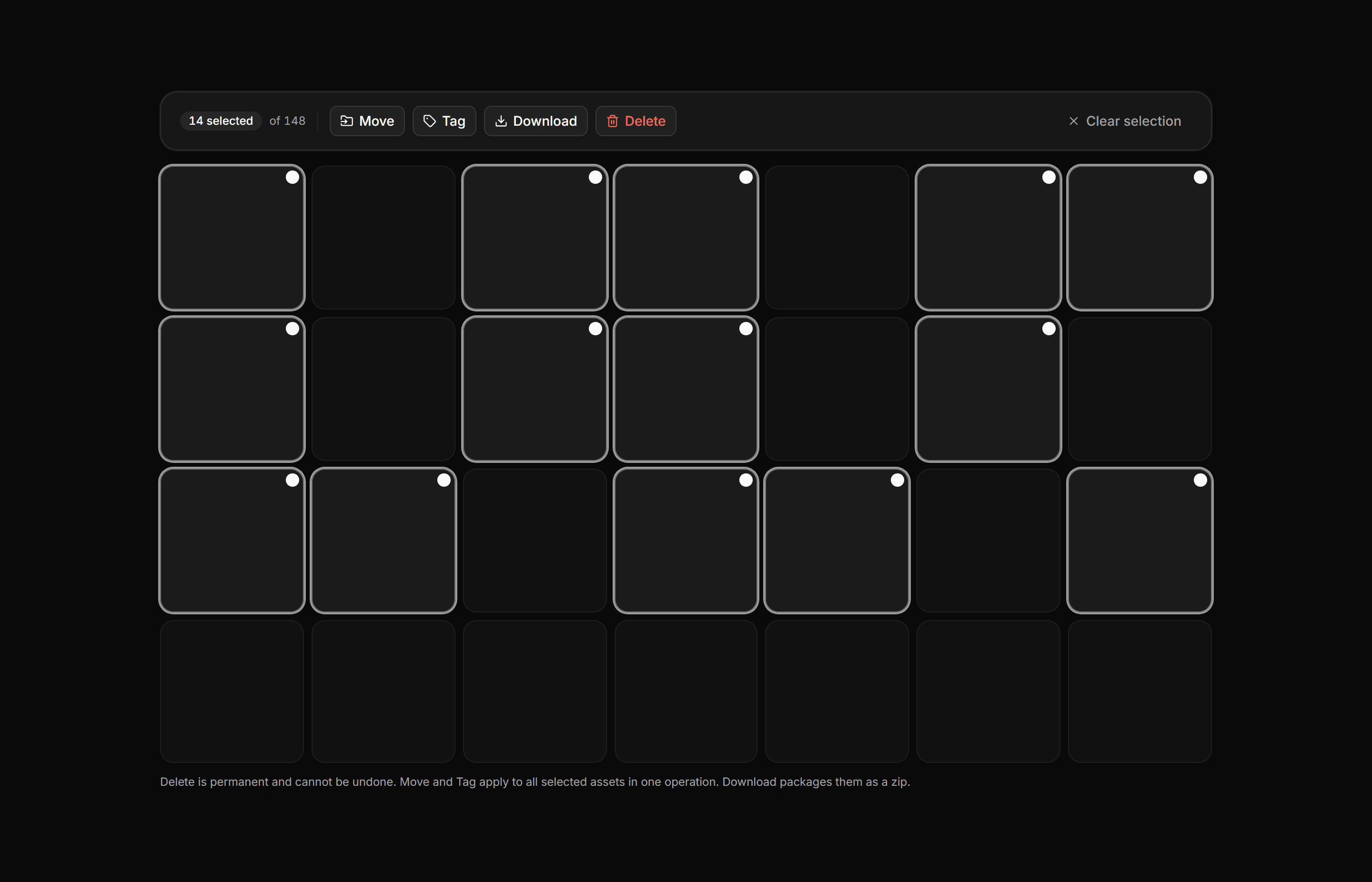 Application Media and Gallery: Bulk Media Actions