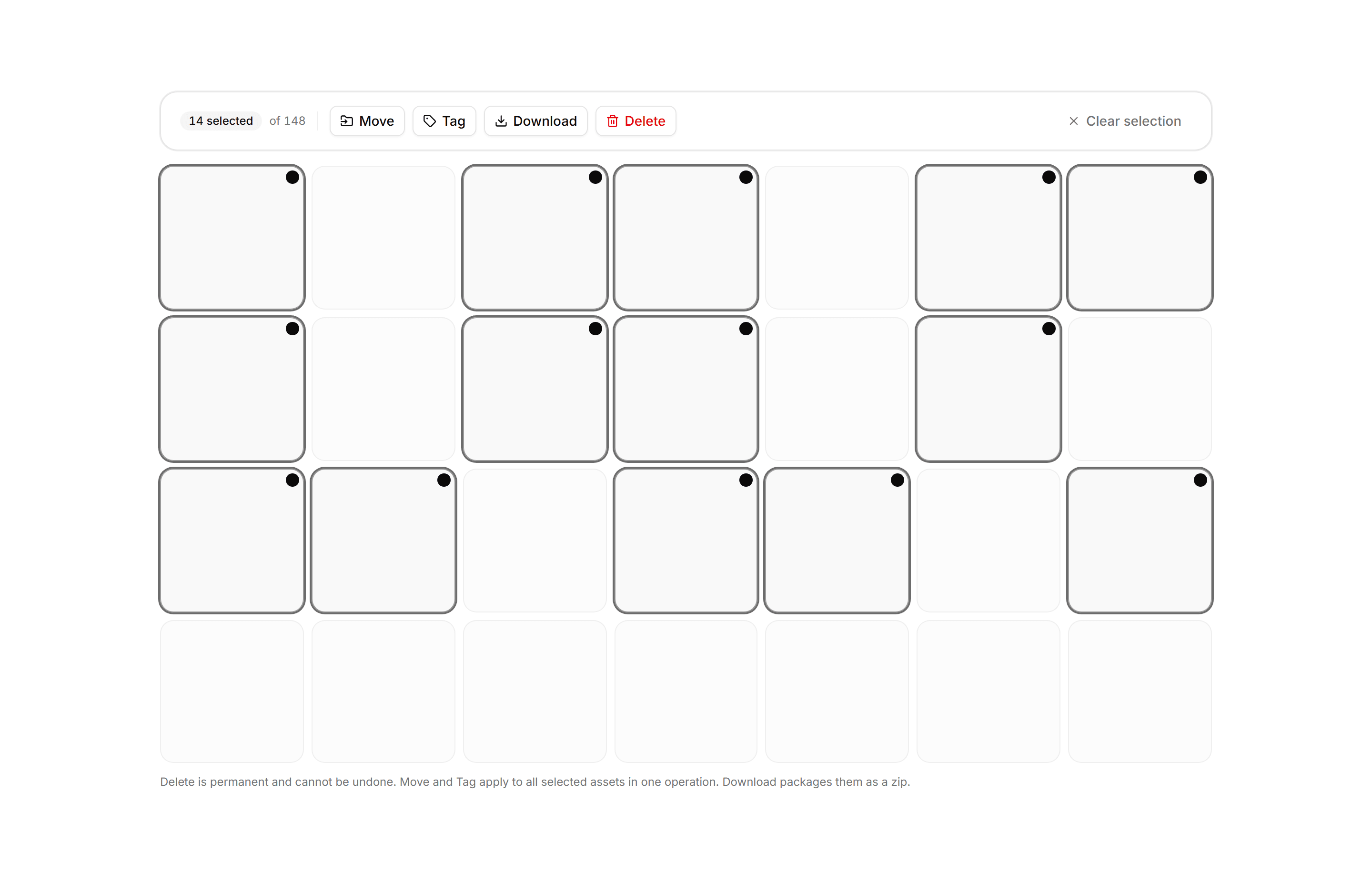Application Media and Gallery: Bulk Media Actions