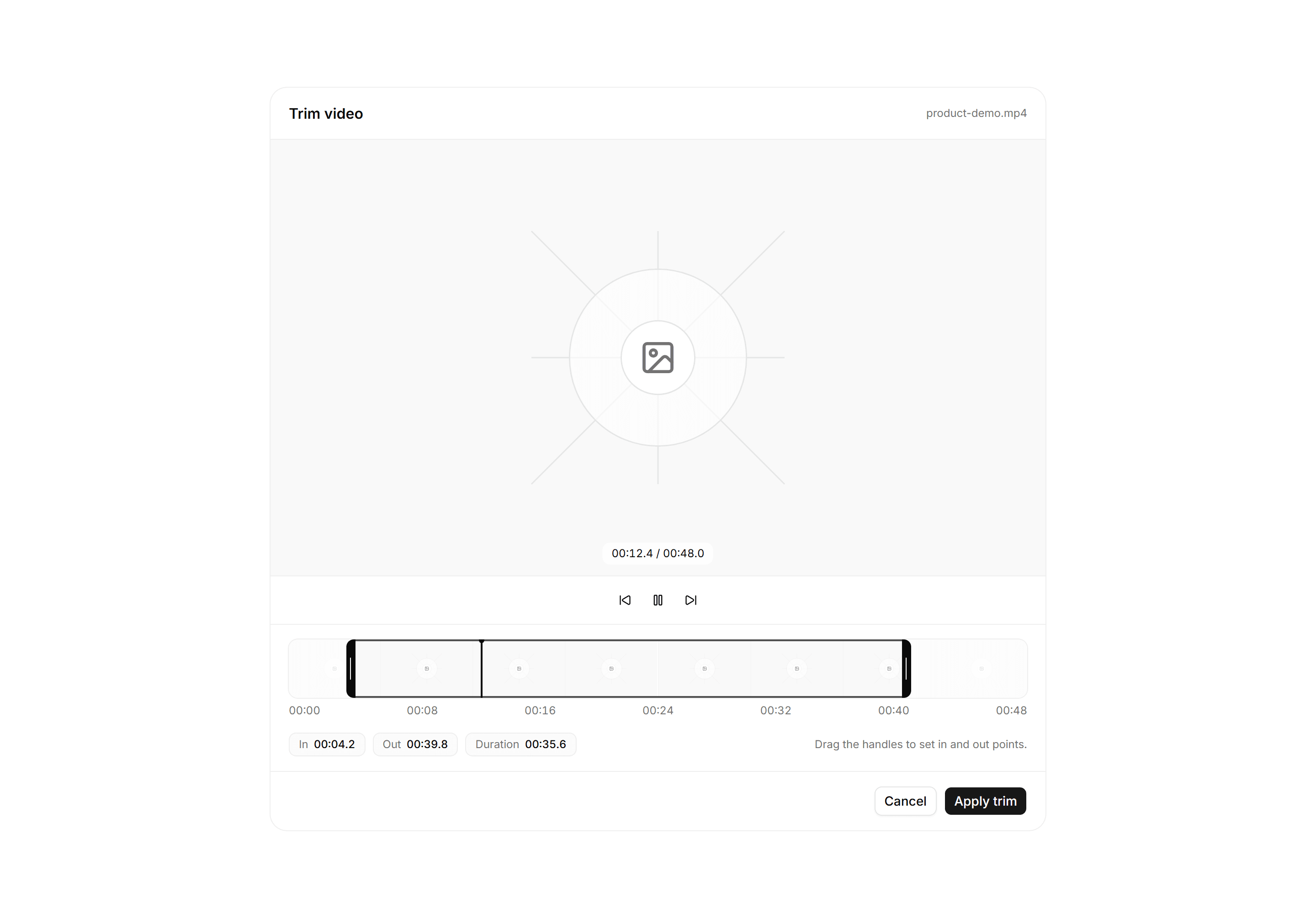Application Media and Gallery: Video Trim Blueprint