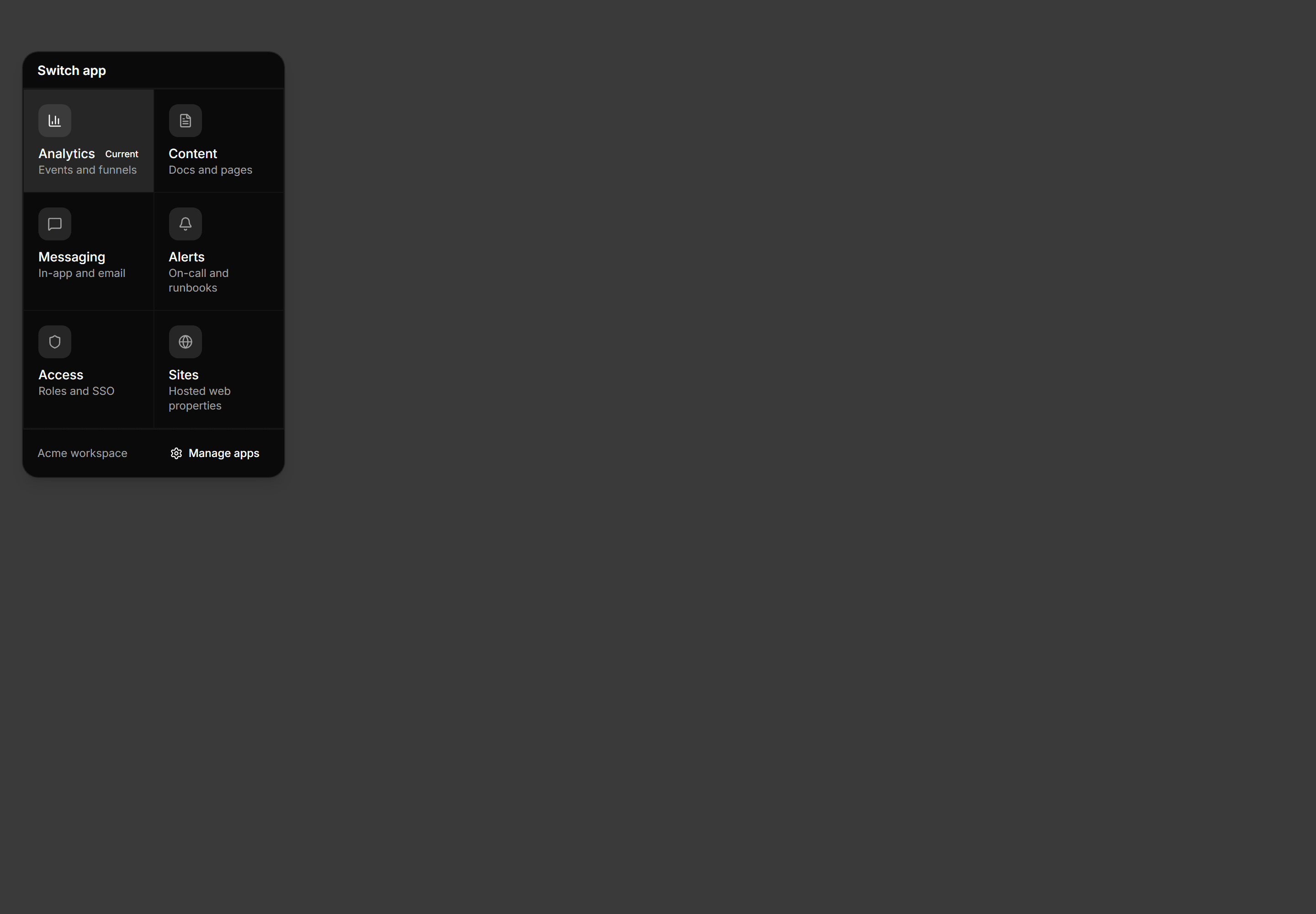 Application Navigation: App Switcher Grid