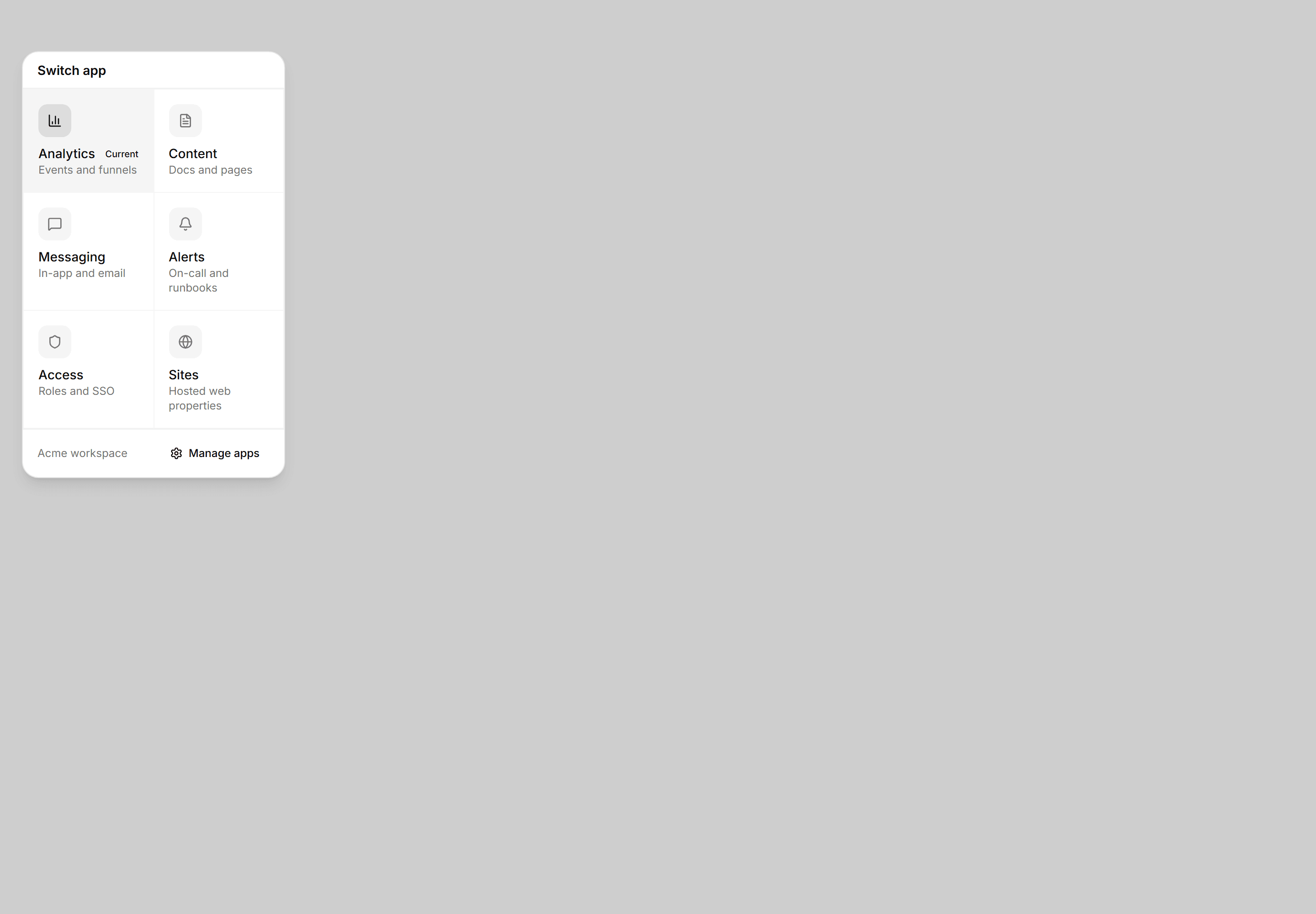 Application Navigation: App Switcher Grid