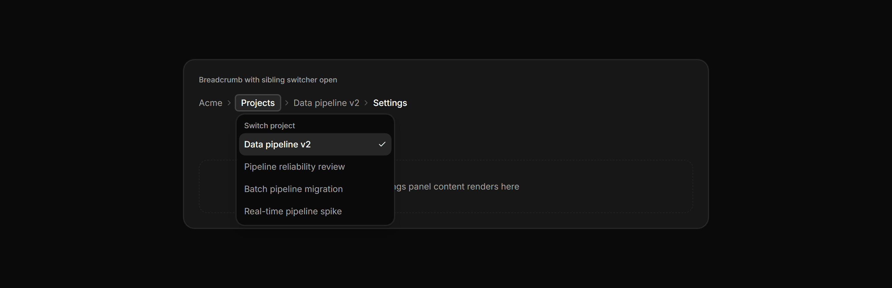 Application Navigation: Breadcrumb Dropdown Blueprint