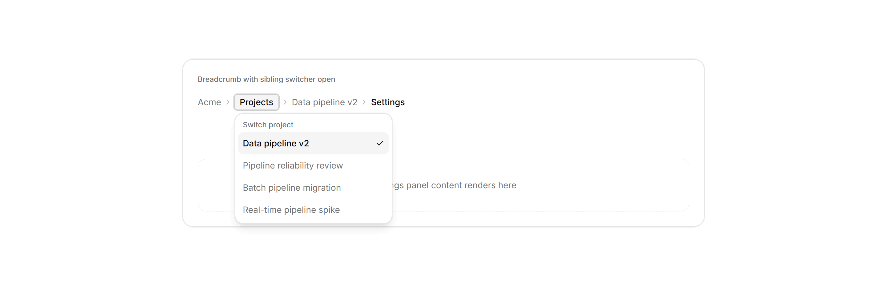 Application Navigation: Breadcrumb Dropdown Blueprint
