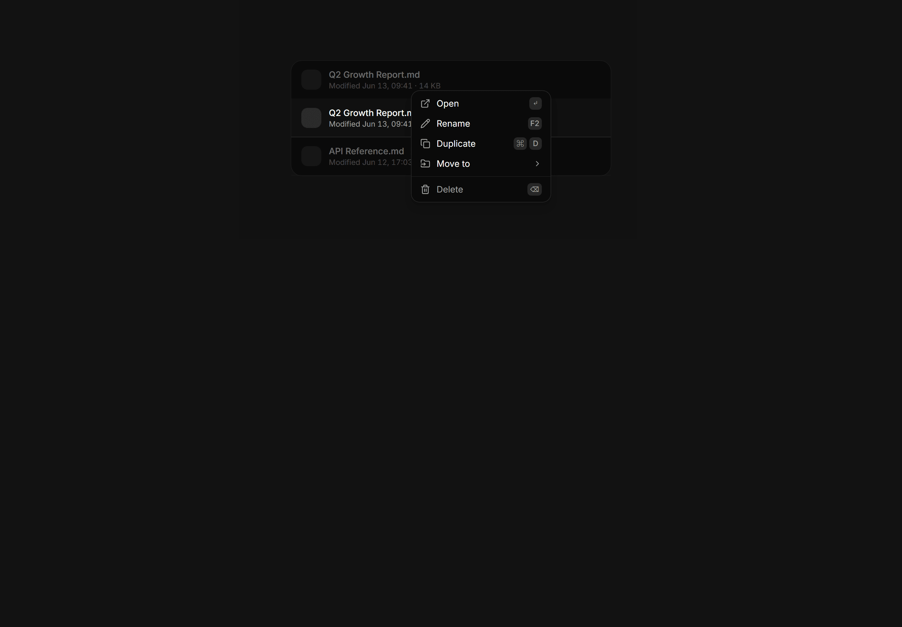 Application Navigation: Context Menu Blueprint