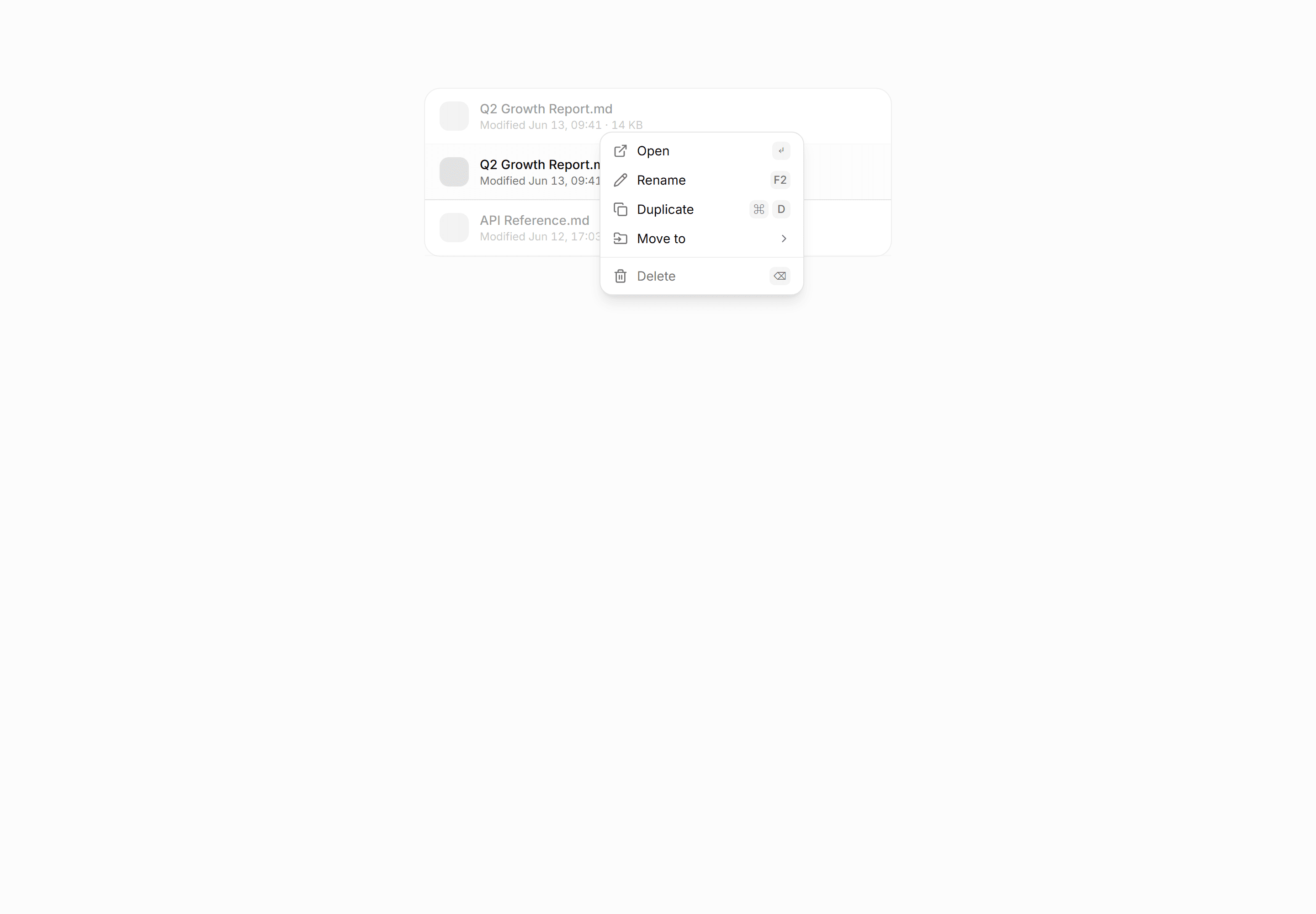 Application Navigation: Context Menu Blueprint