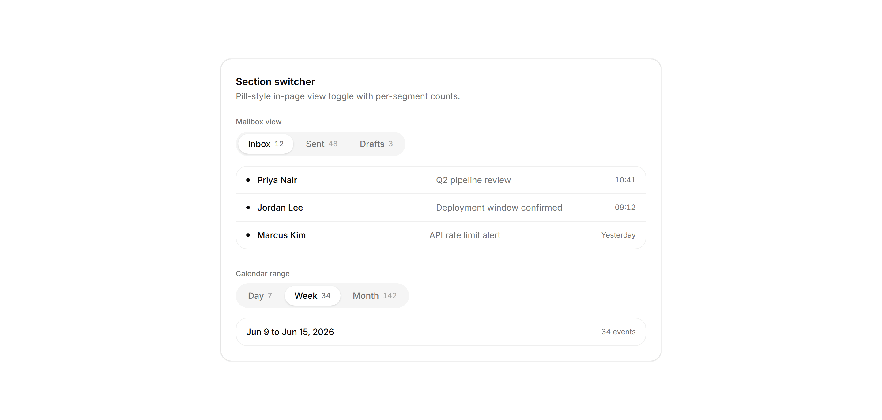 Application Navigation: Section Switcher