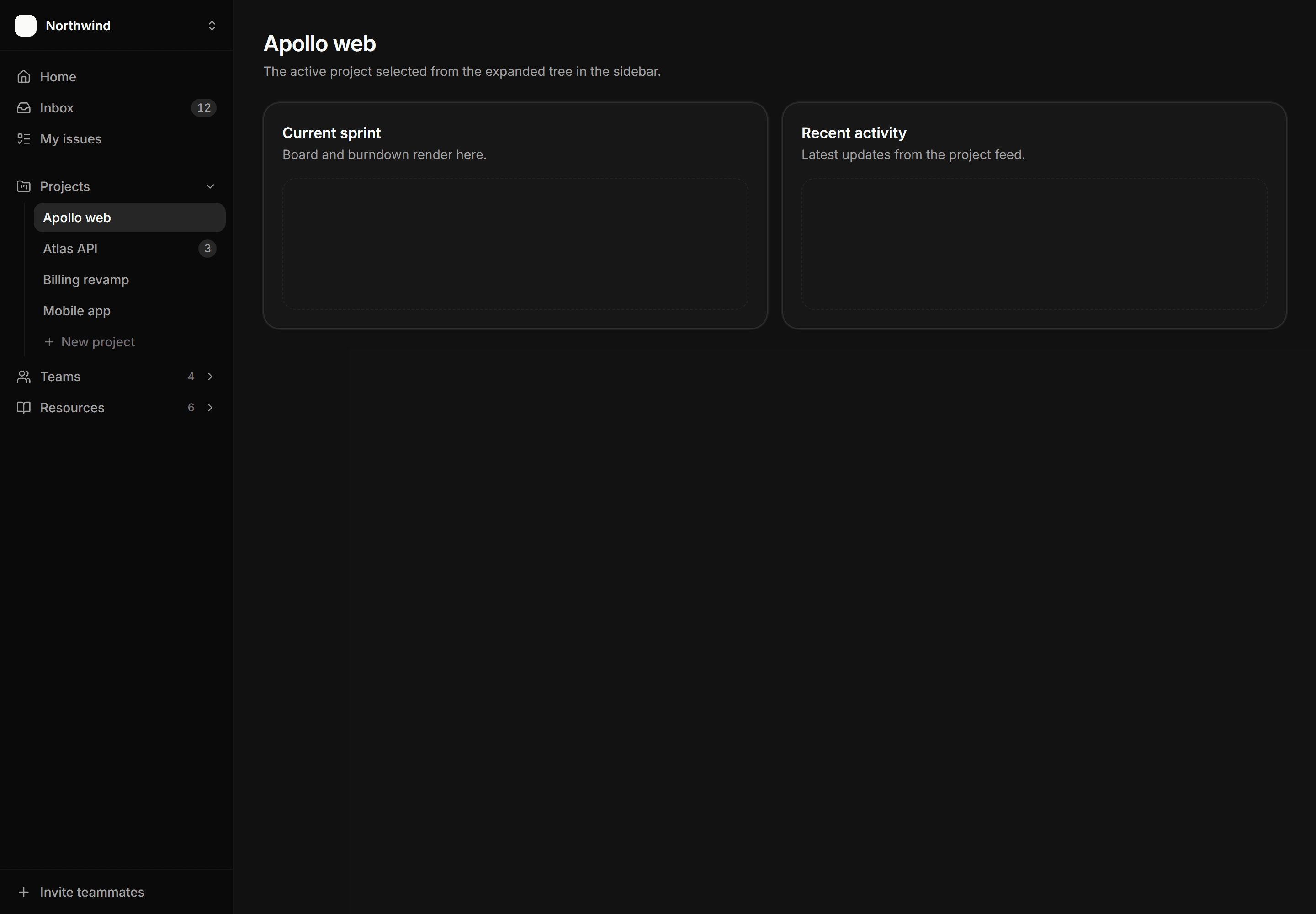 Application Navigation: Sidebar Nav Tree