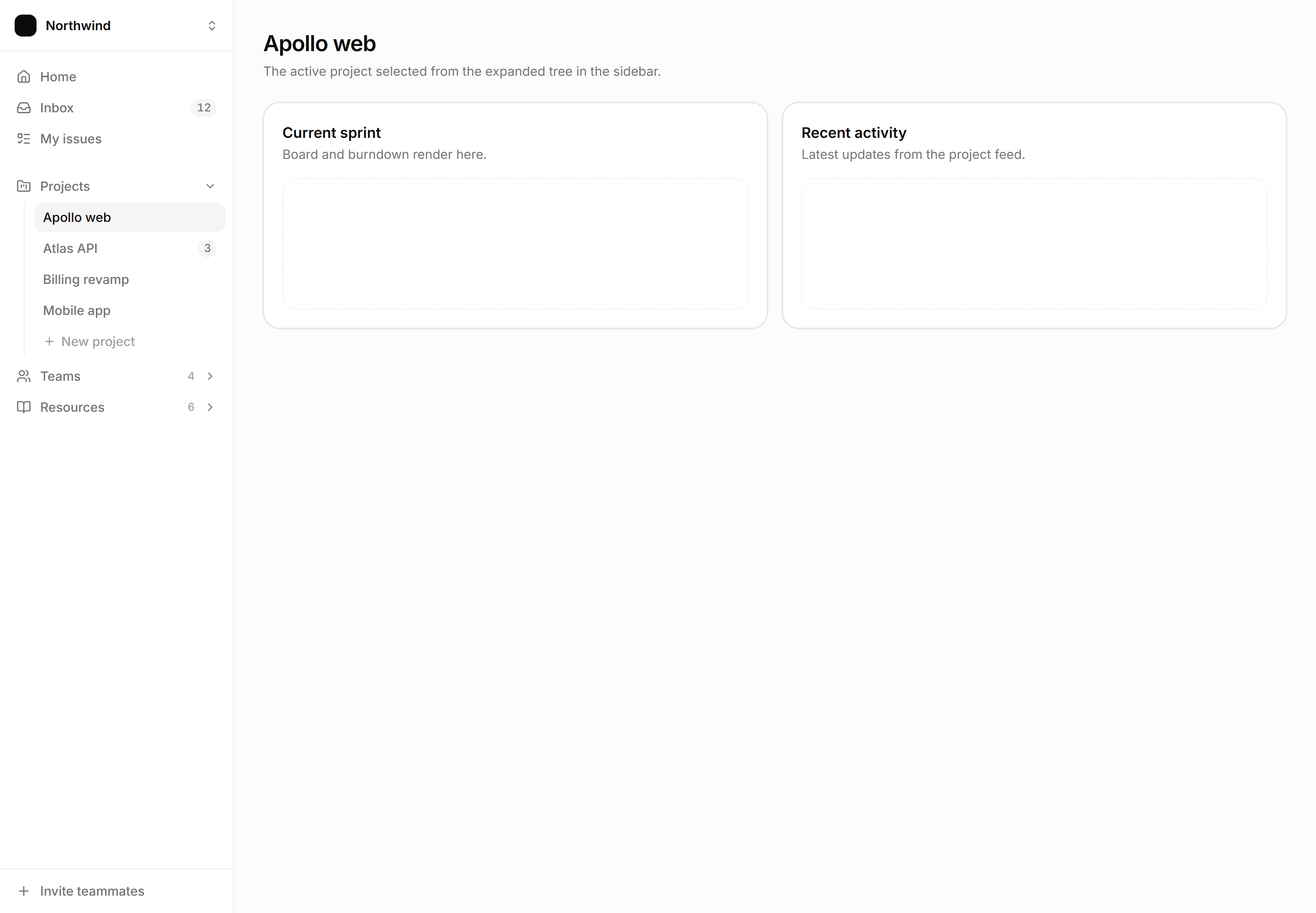 Application Navigation: Sidebar Nav Tree