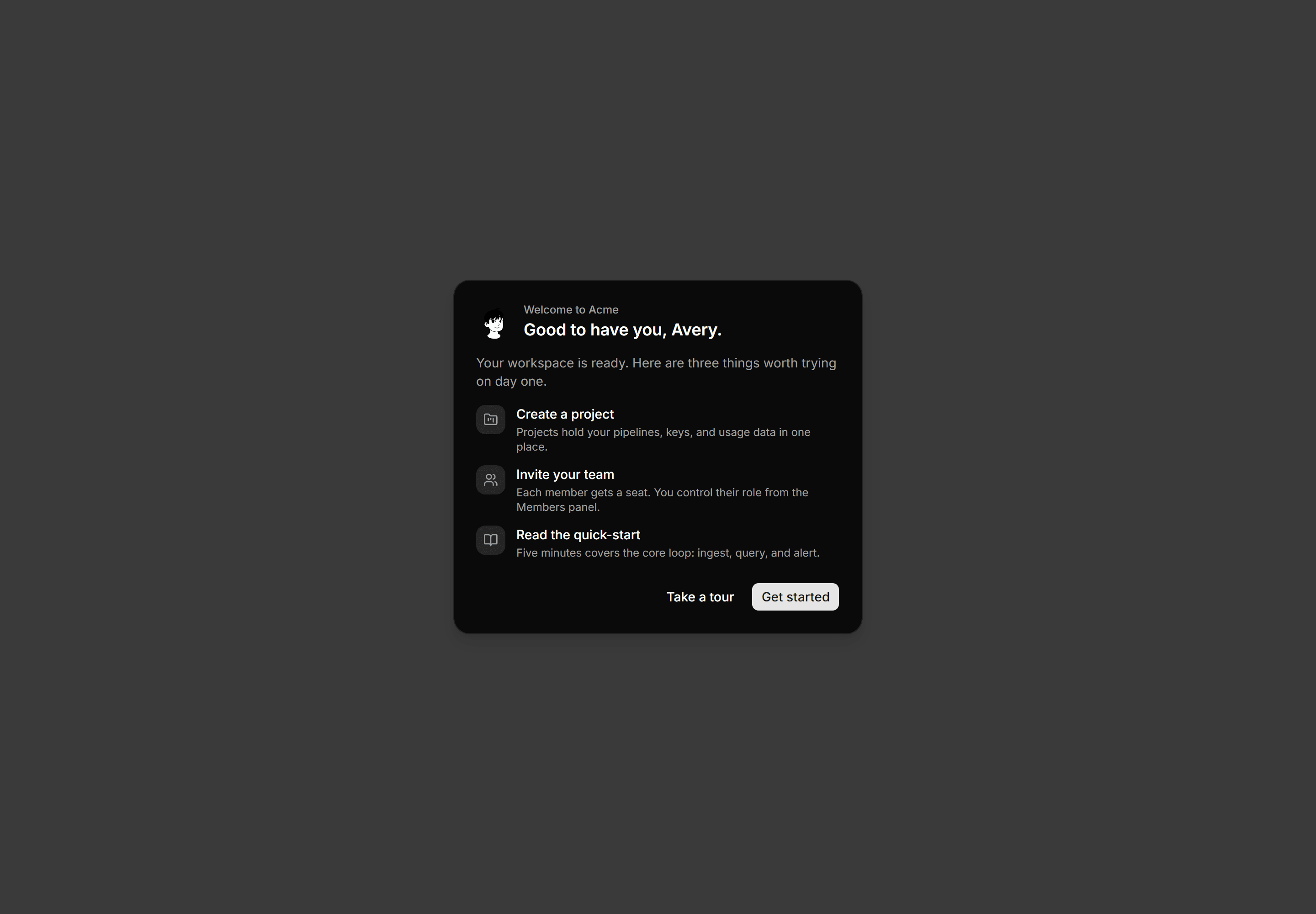 Application Onboarding: Welcome Modal Blueprint