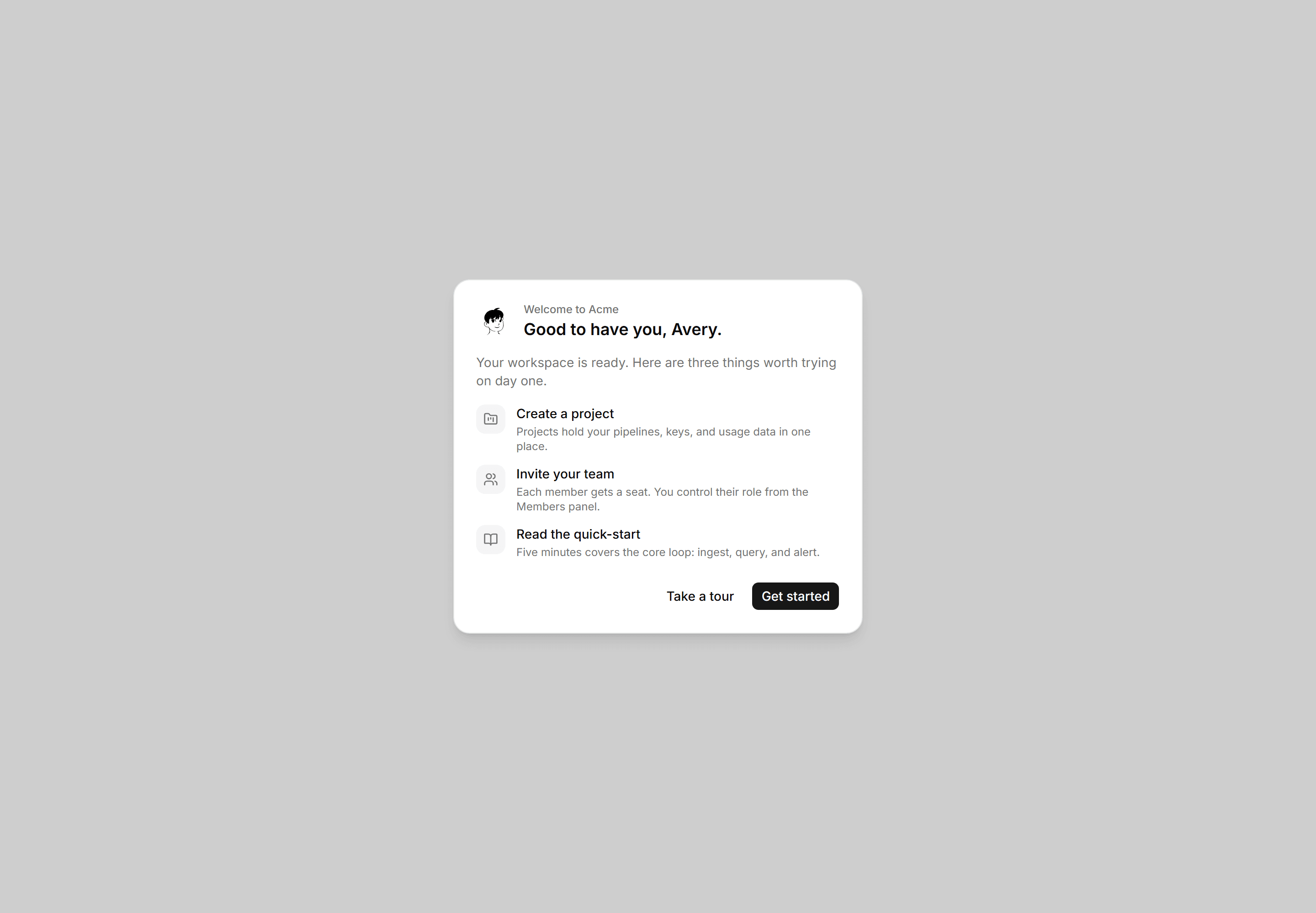 Application Onboarding: Welcome Modal Blueprint