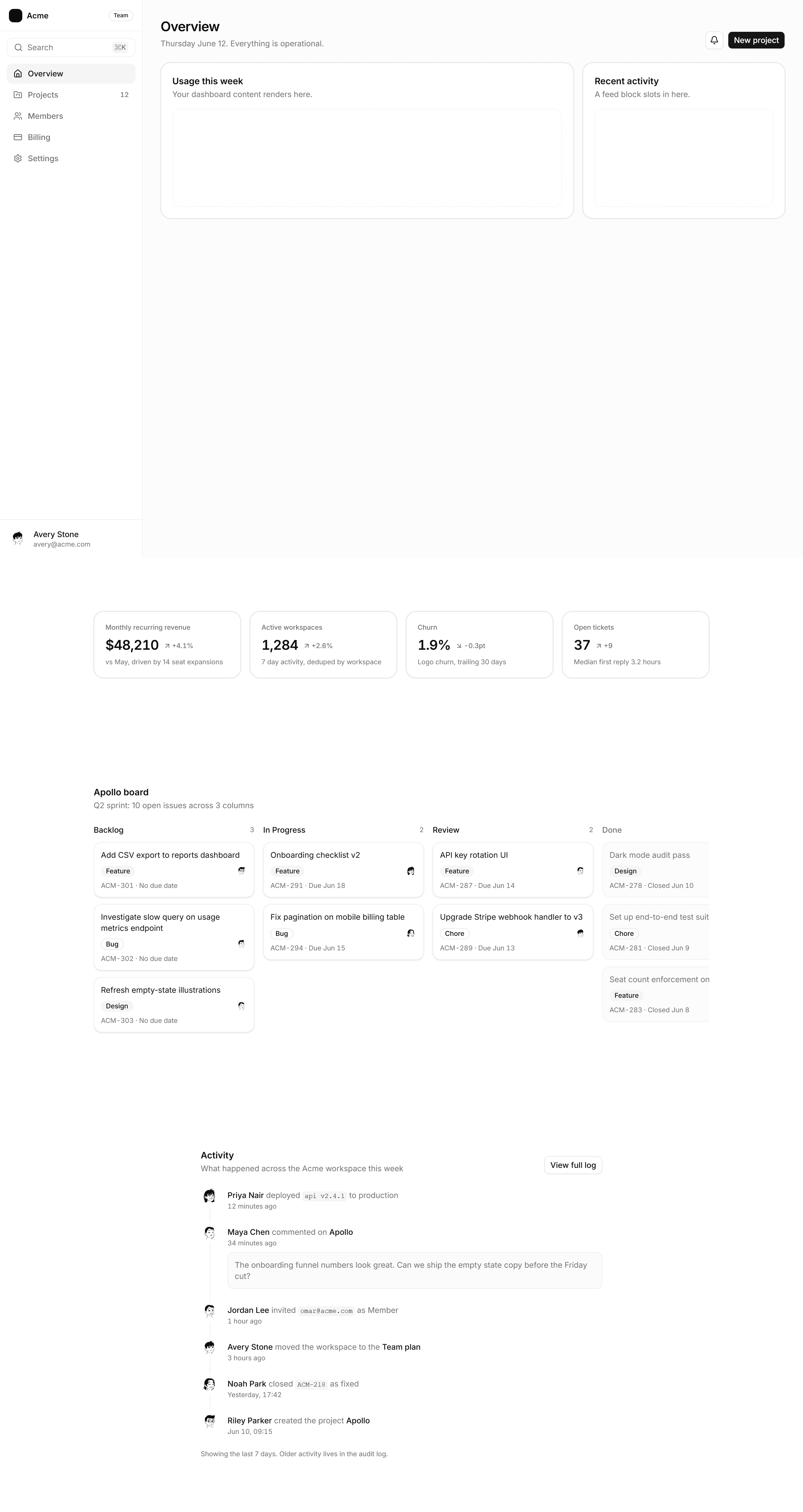 Application Prebuilt Page: Project Detail Page