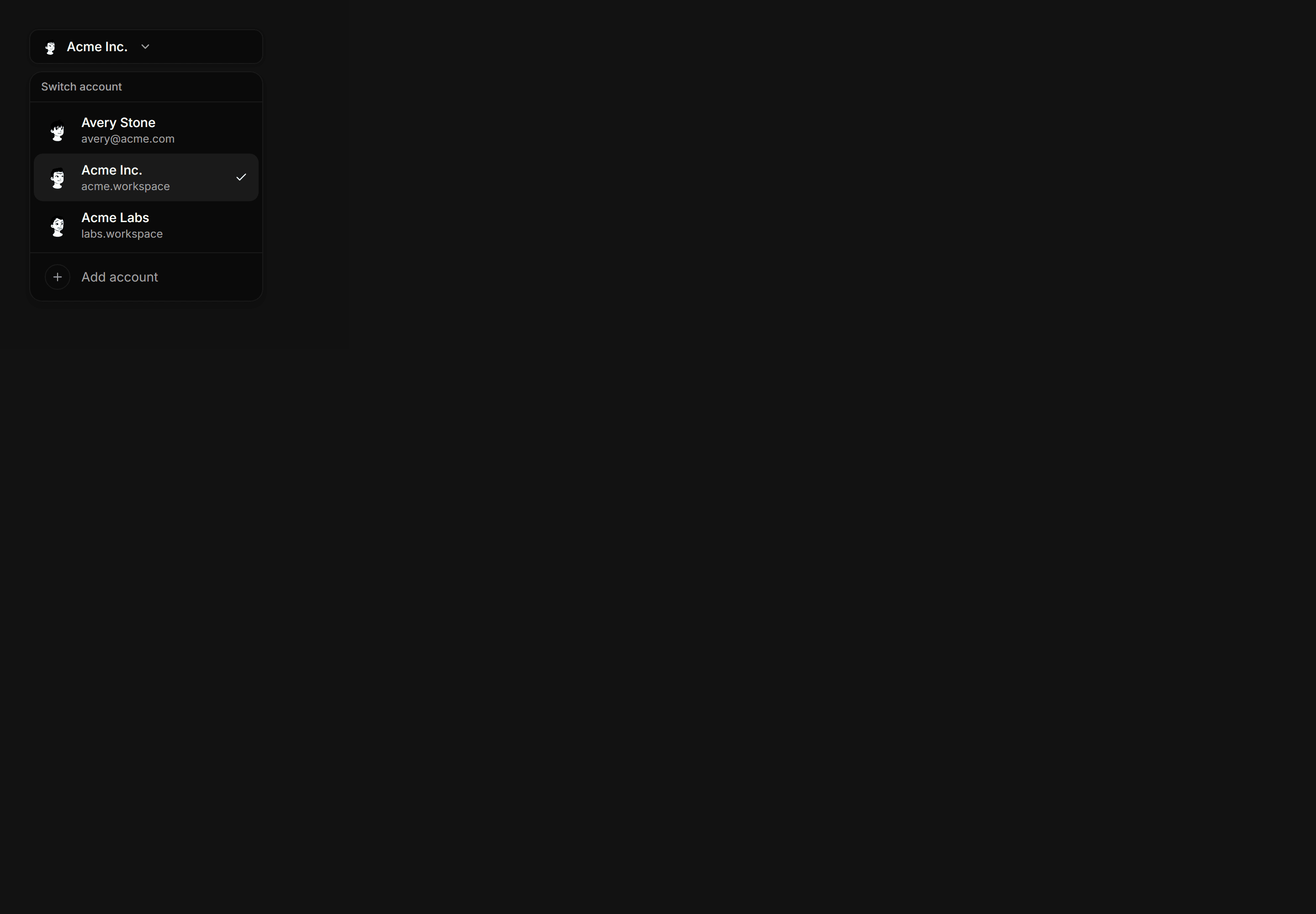 Application Profile and Account: Account Switcher Blueprint
