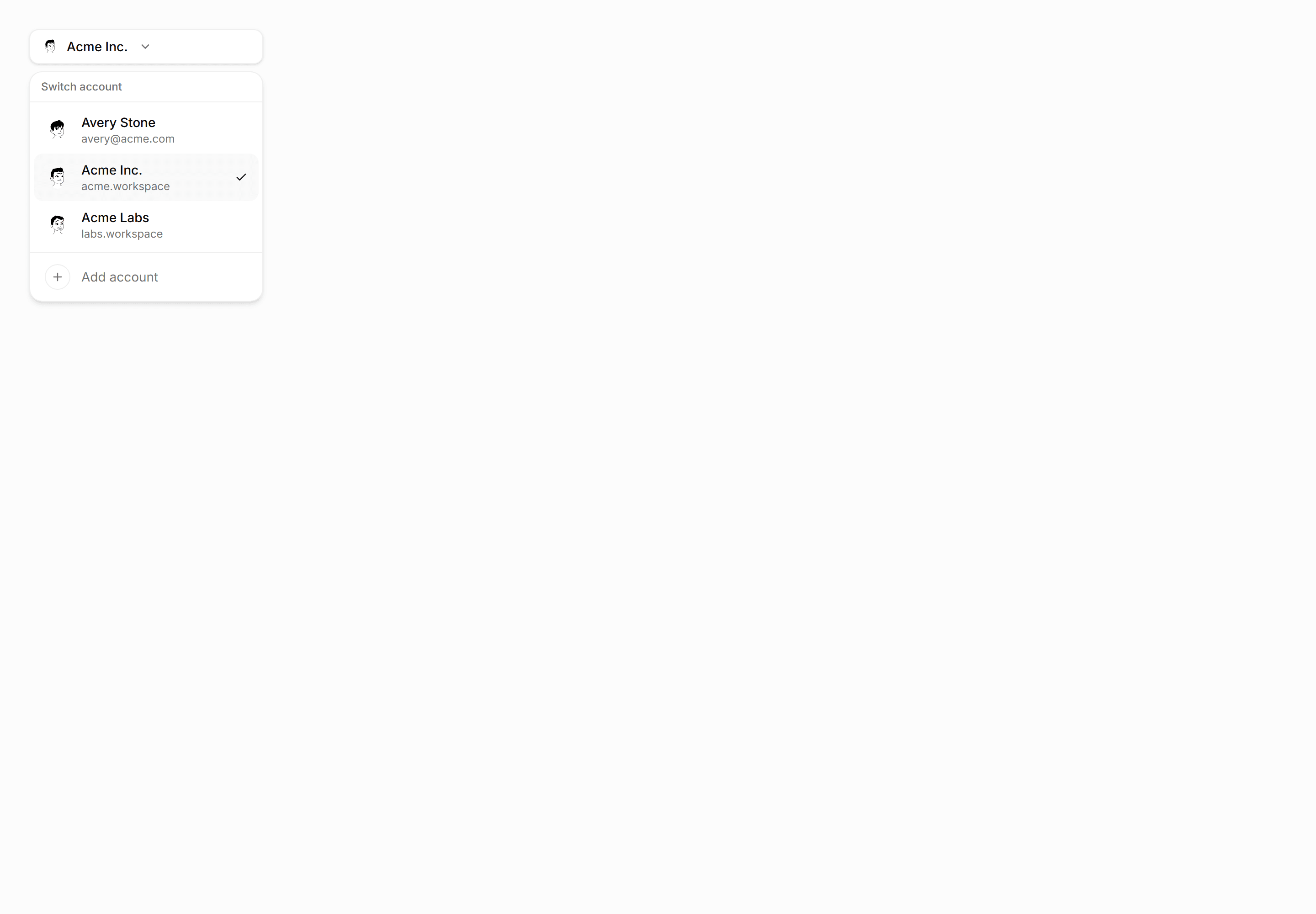 Application Profile and Account: Account Switcher Blueprint