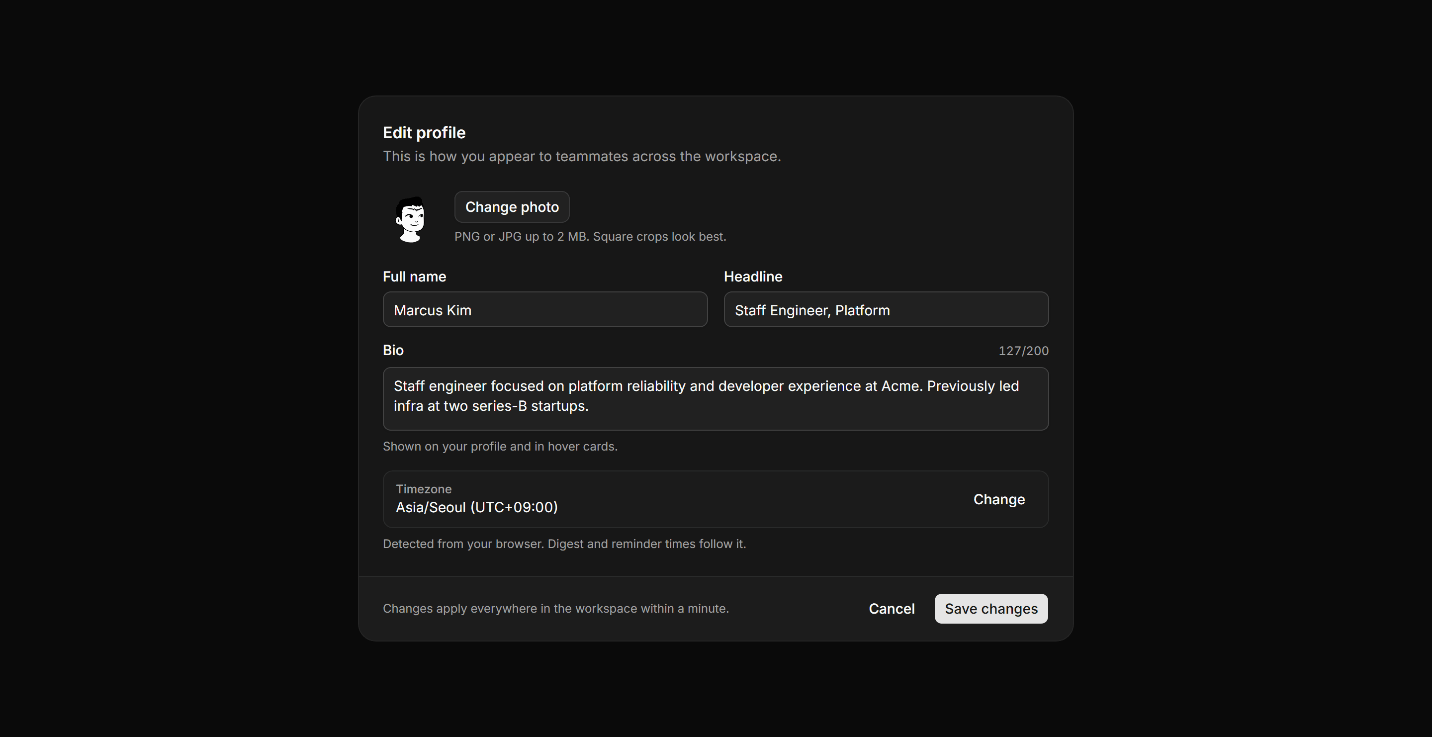 Application Profile and Account: Edit Profile Form