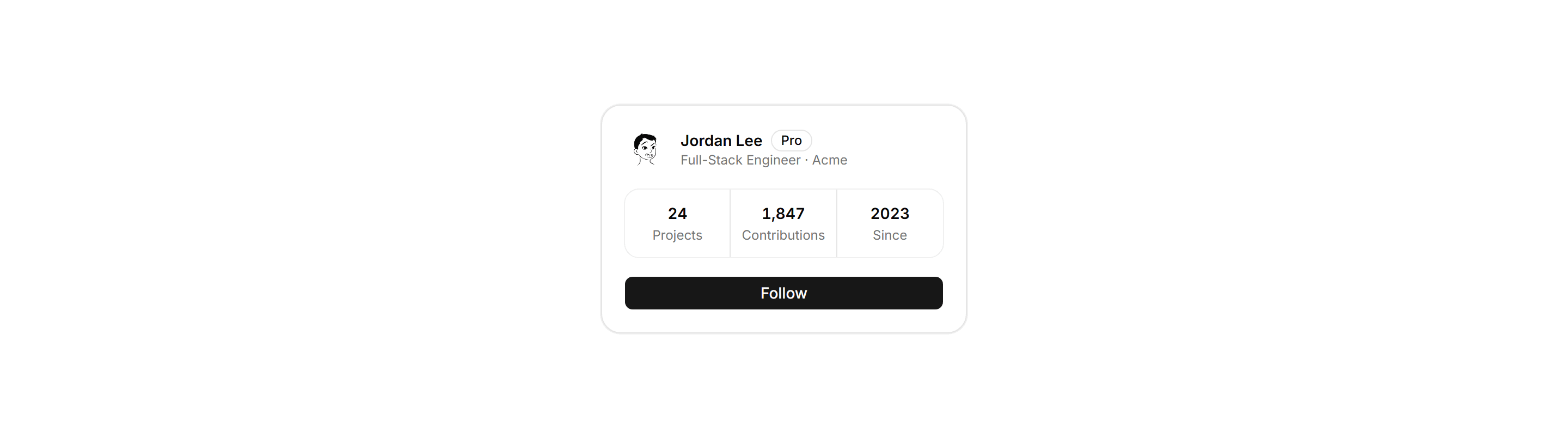 Application Profile and Account: Public Profile Card