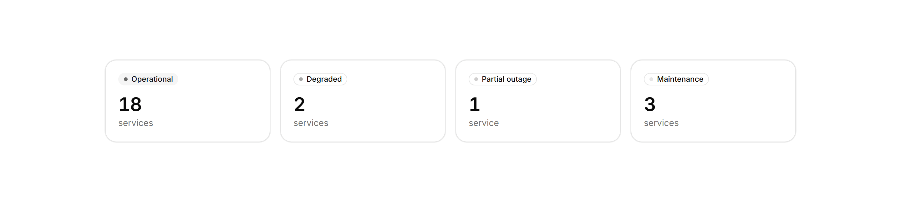 Application Stat Card: Status Tiles Row