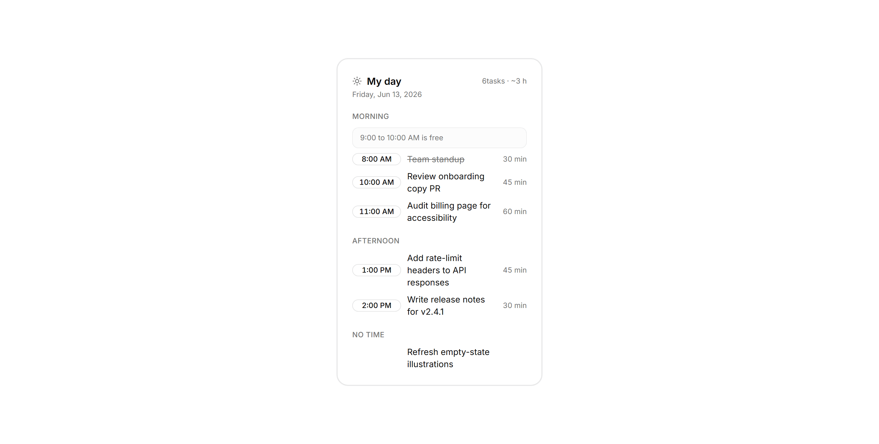 Application Tasks and Todo: My Day Panel