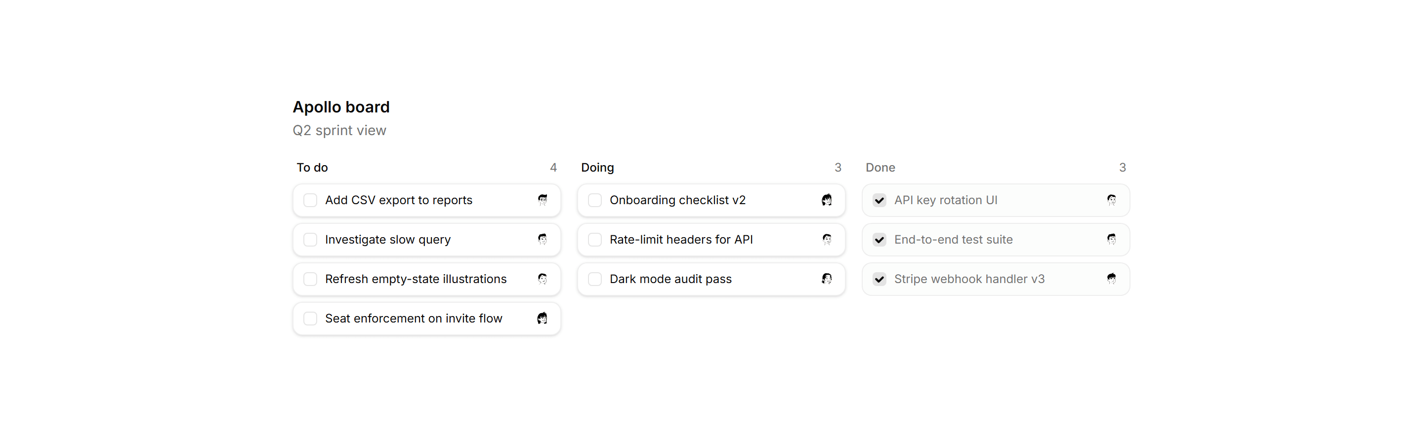Application Tasks and Todo: Task Board Compact