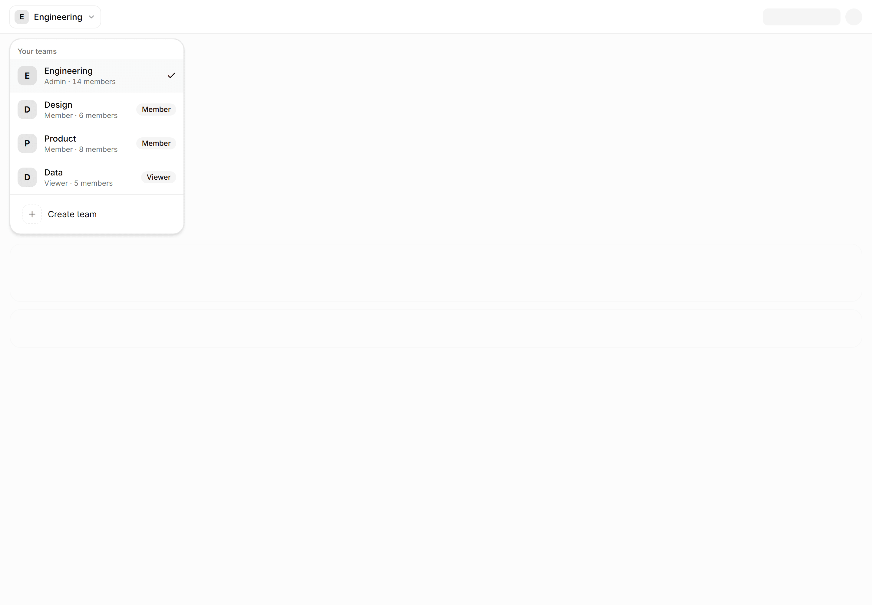 Application Teams and Org: Team Switcher Blueprint