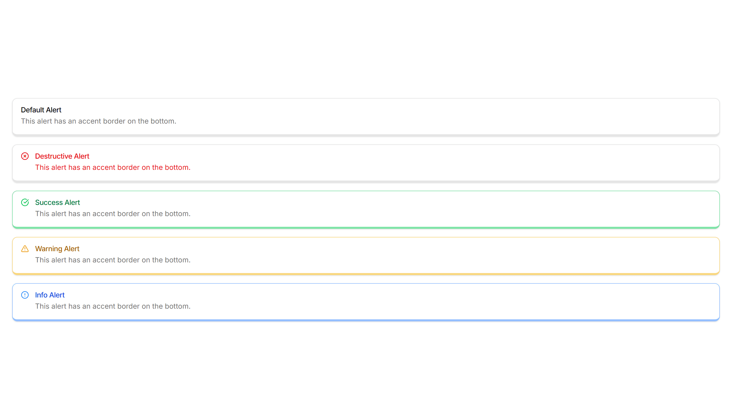 Components Alert: Bottom Accent Alerts