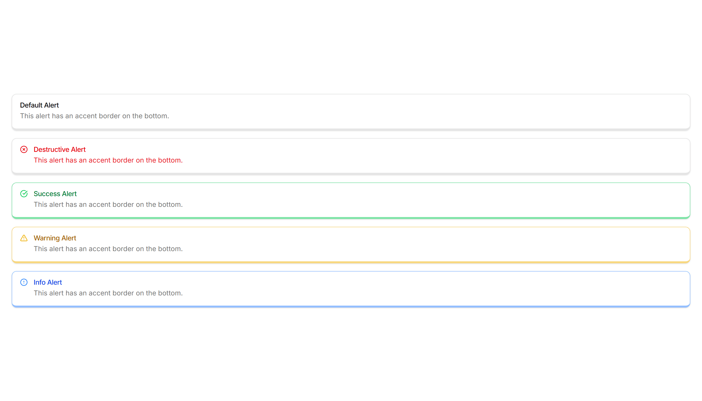 Components Alert: Bottom Accent Alerts