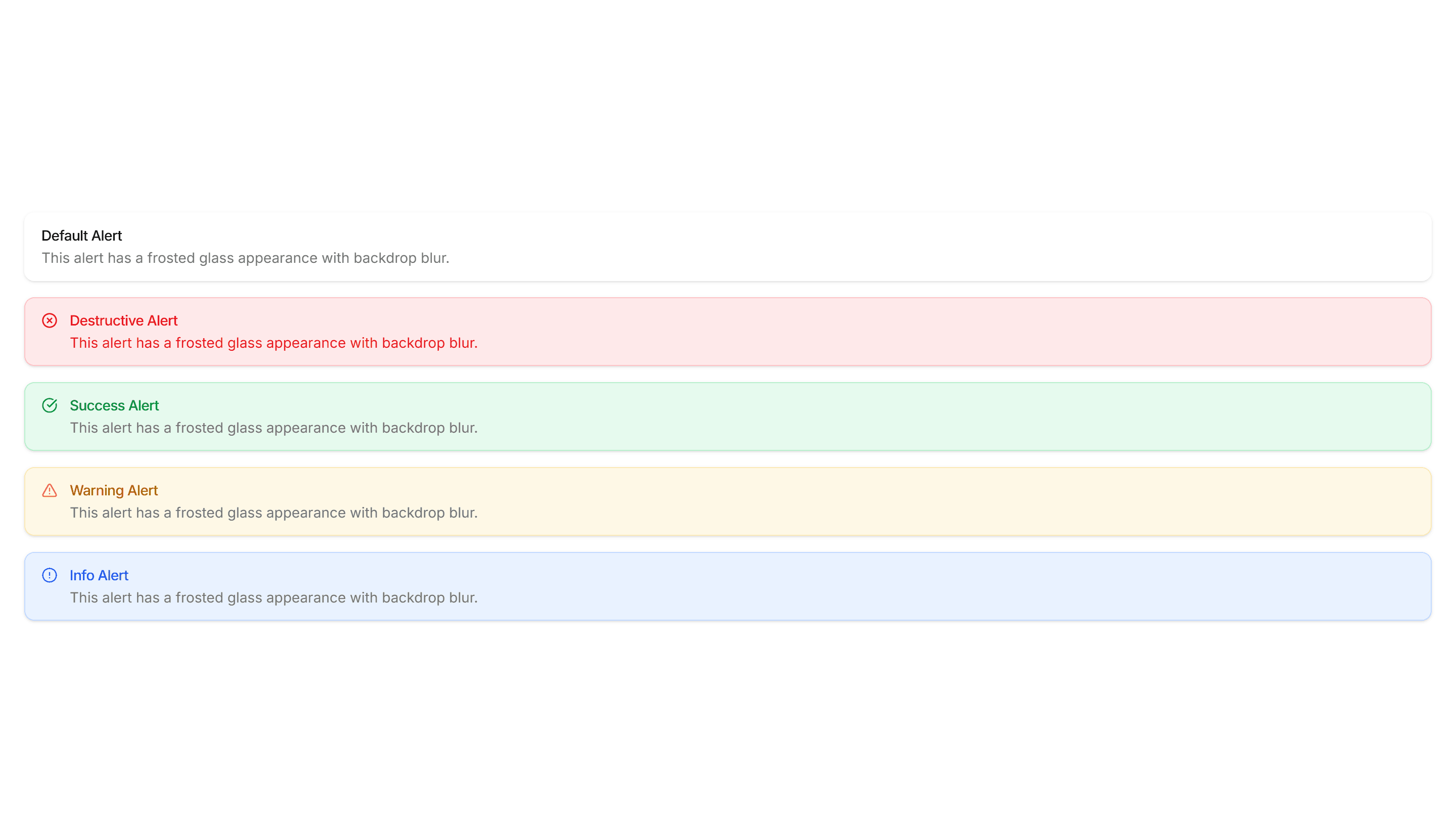 Components Alert: Frosted Glass Alerts