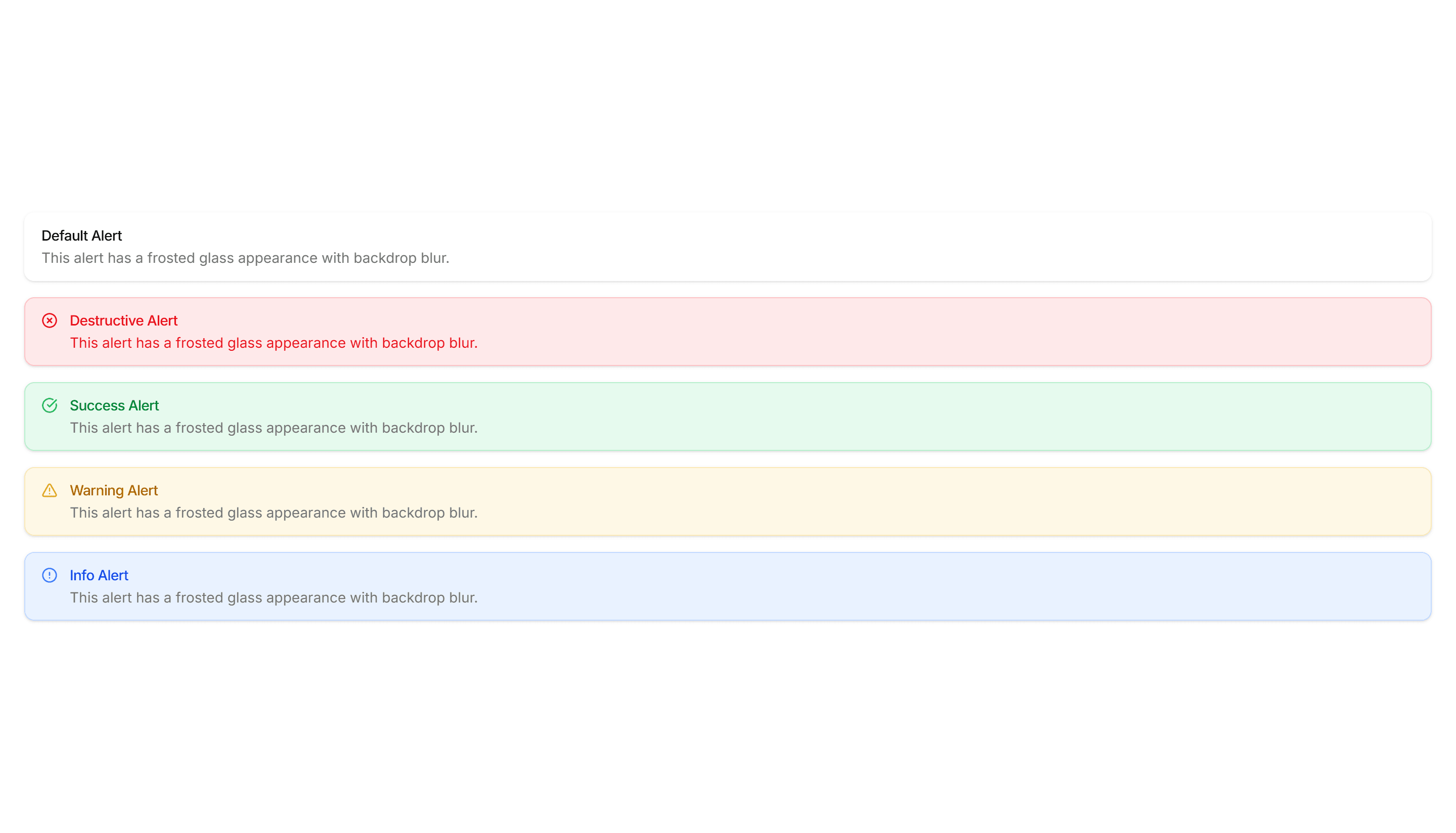 Components Alert: Frosted Glass Alerts