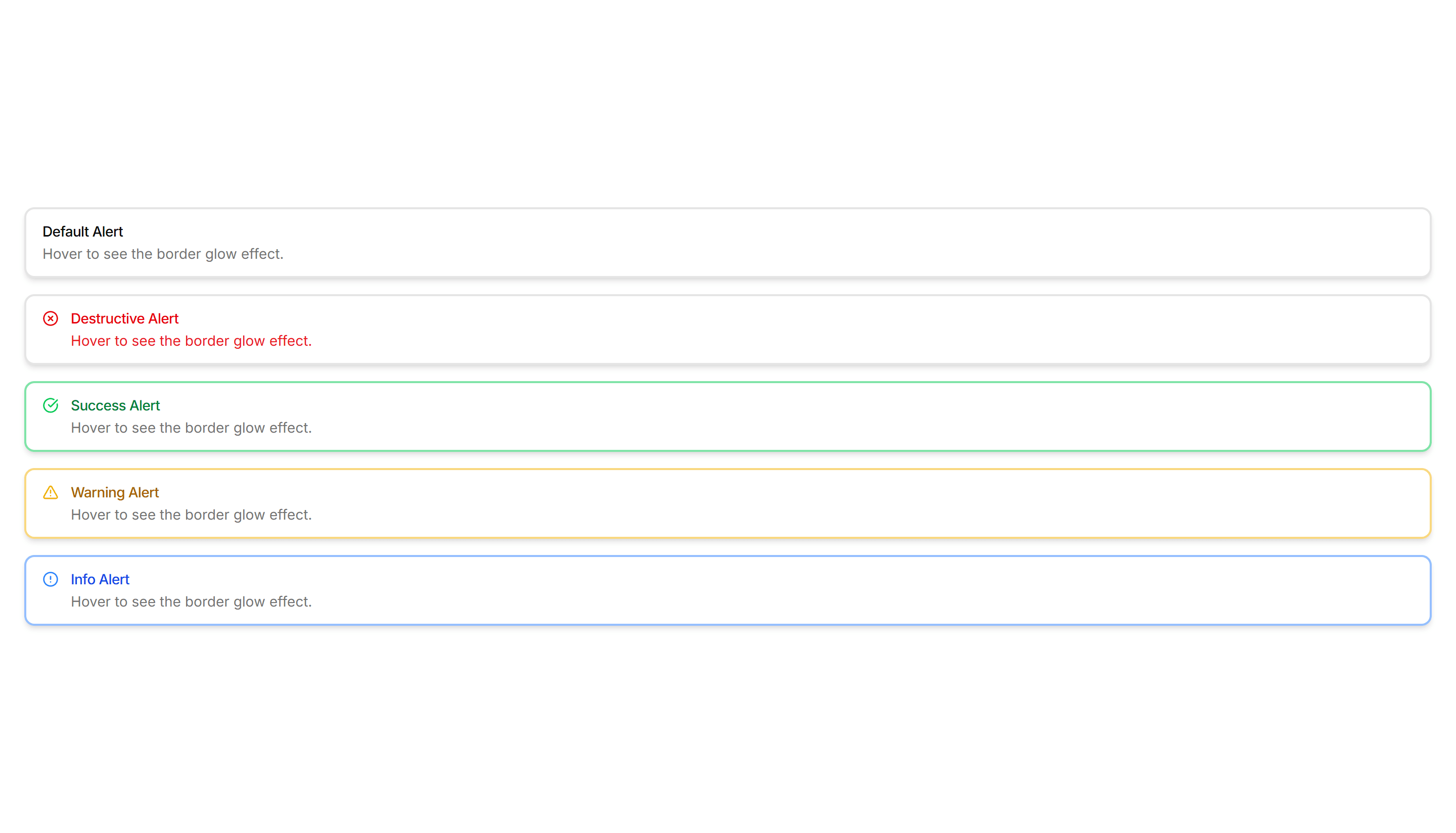 Components Alert: Glow Border Alerts