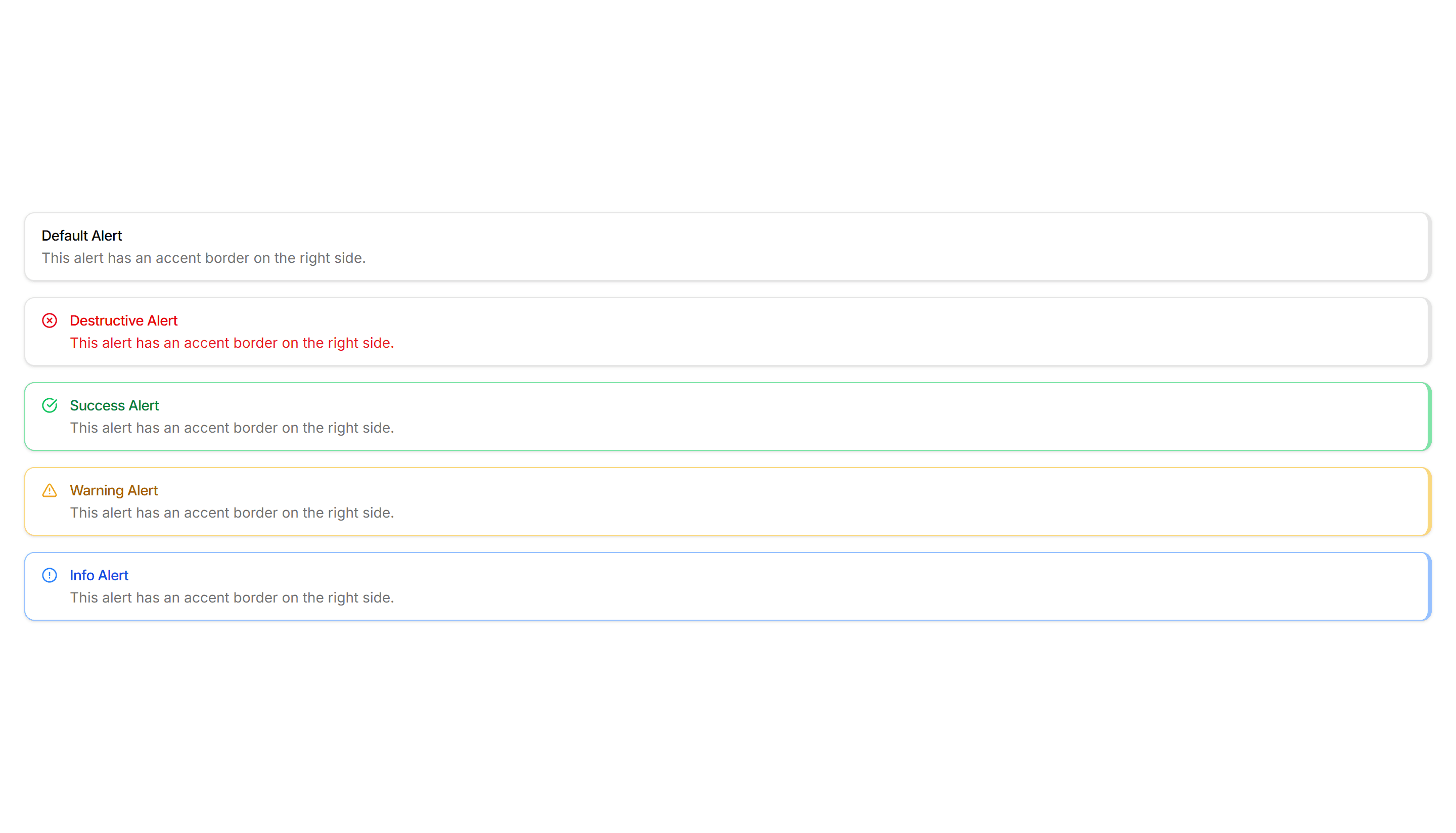 Components Alert: Right Accent Alerts