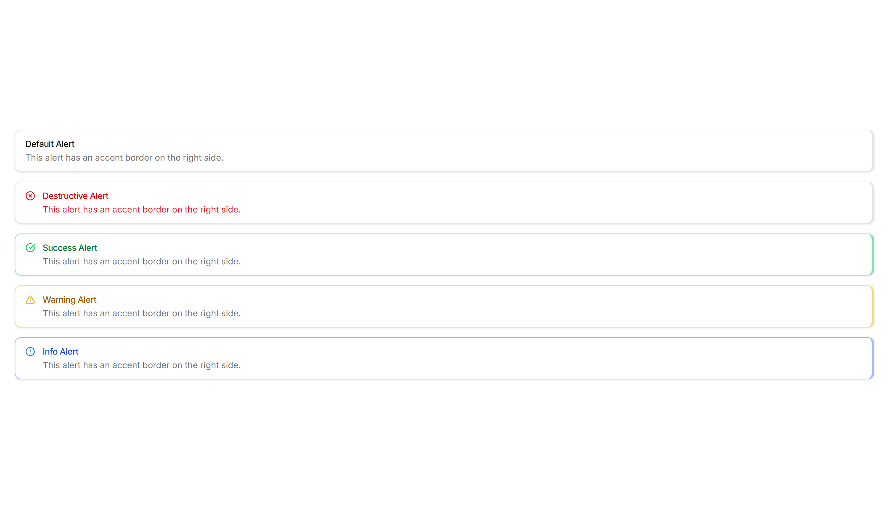 Components Alert: Right Accent Alerts