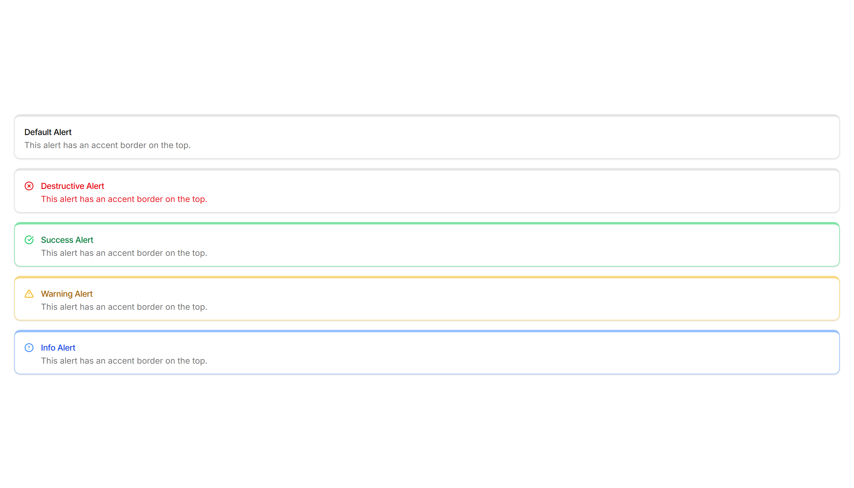 Components Alert: Top Accent Alerts