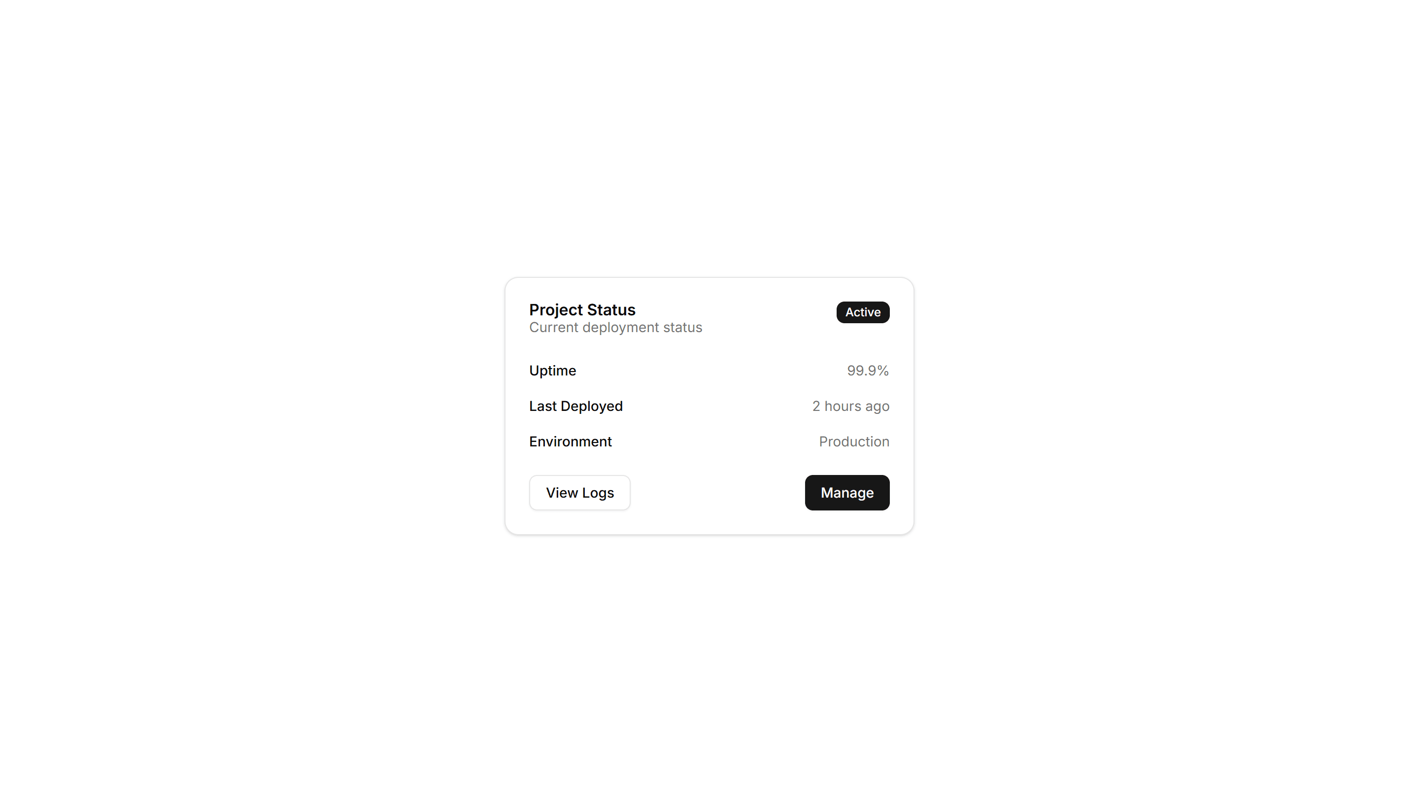Components Card: Status Card