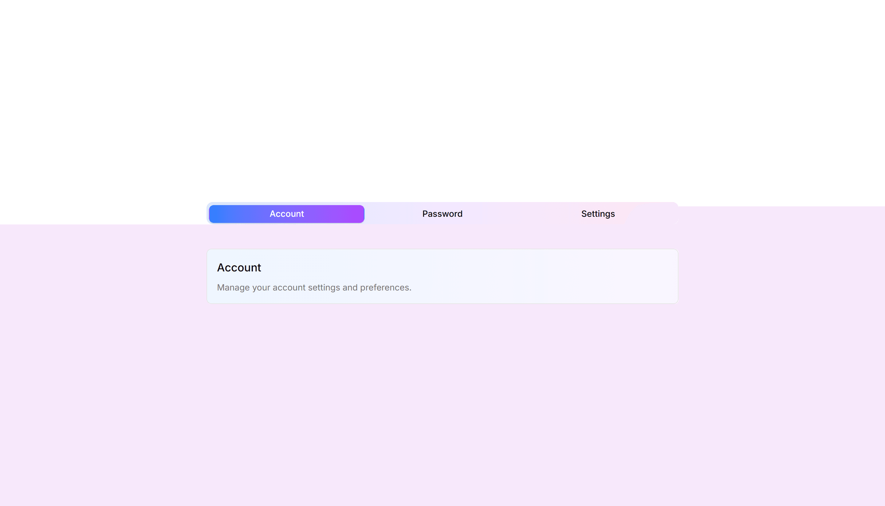 Components Tab: Gradient Tabs