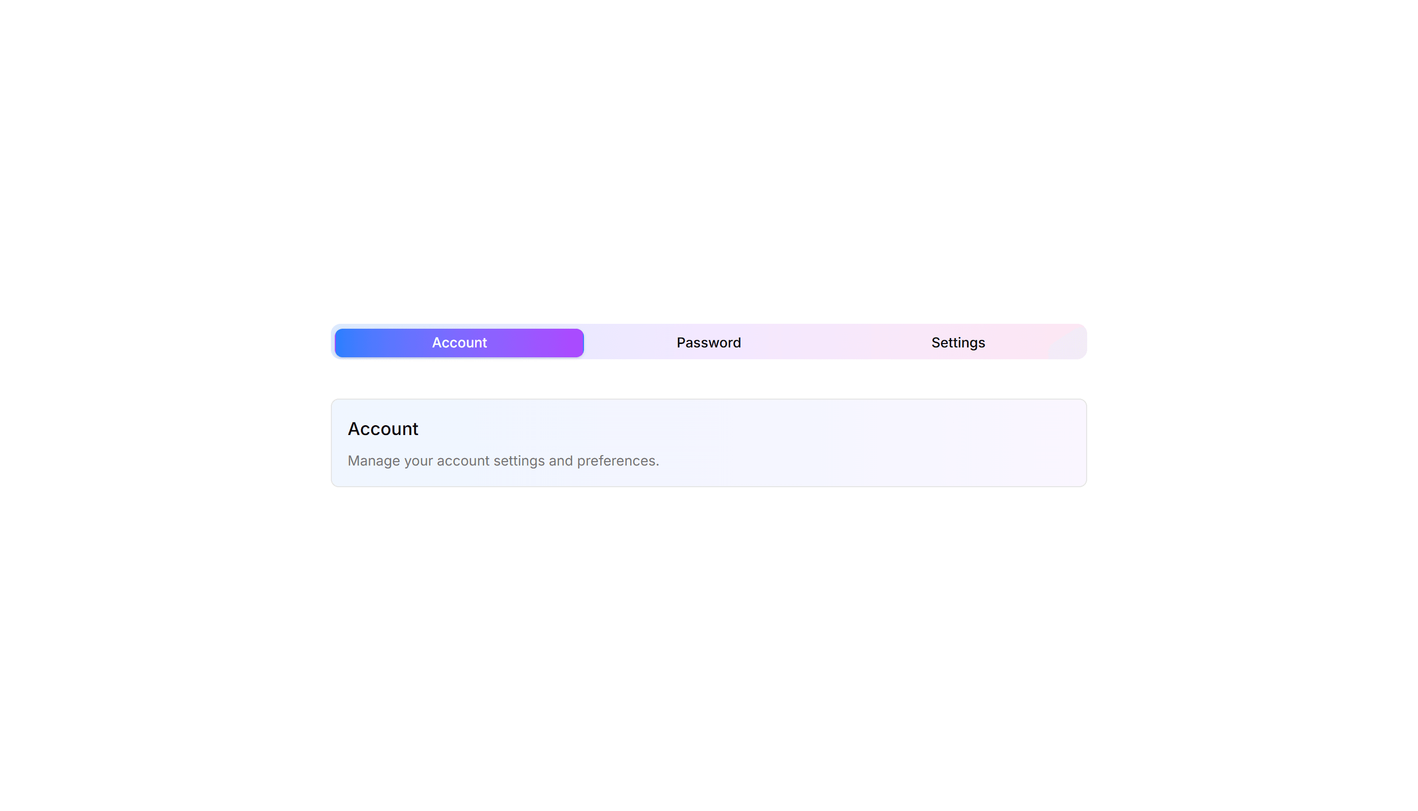 Components Tab: Gradient Tabs
